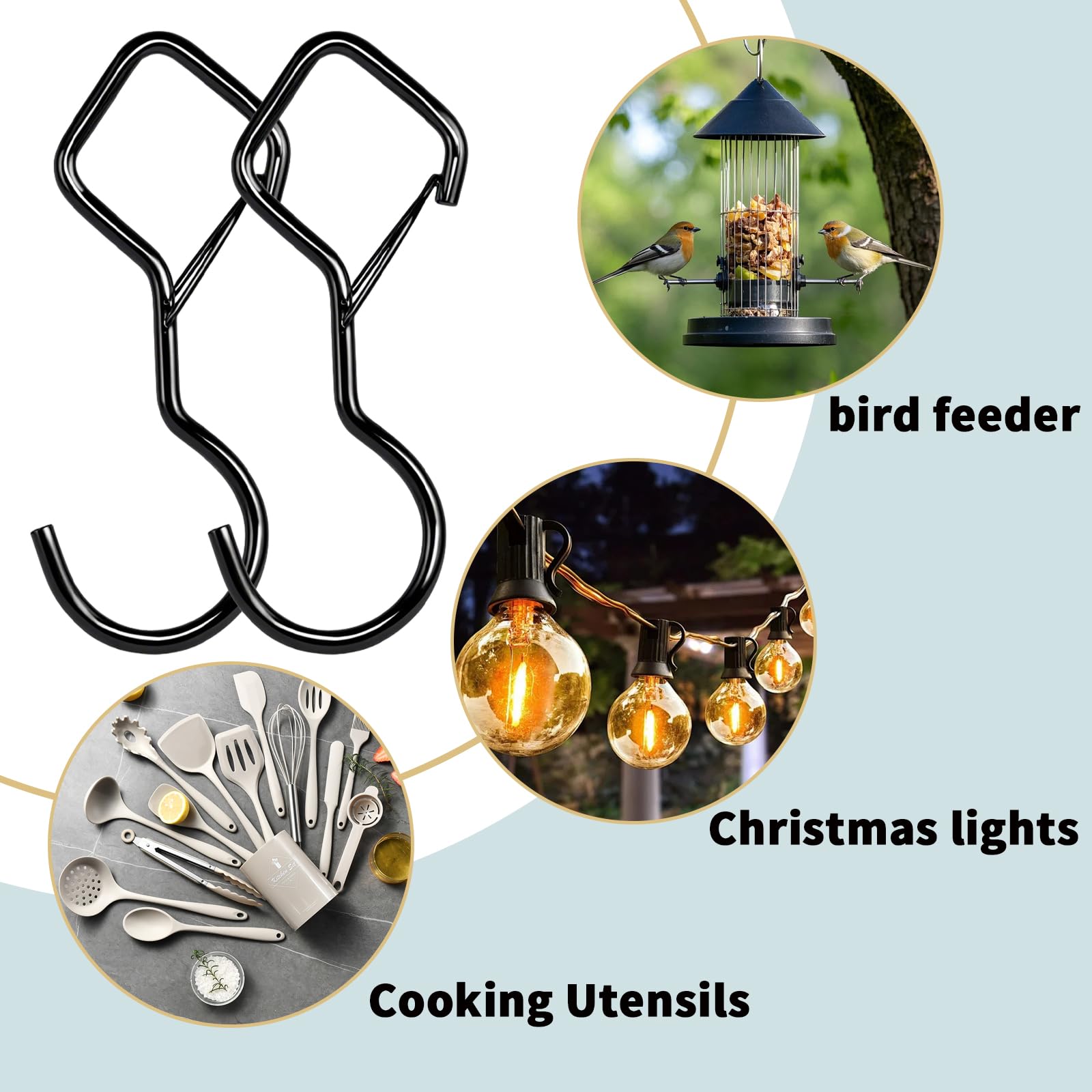 Heavy Duty S Hooks - Locking & Hanging -4 Heavy Duty S Hooks - Locking & Hanging -4