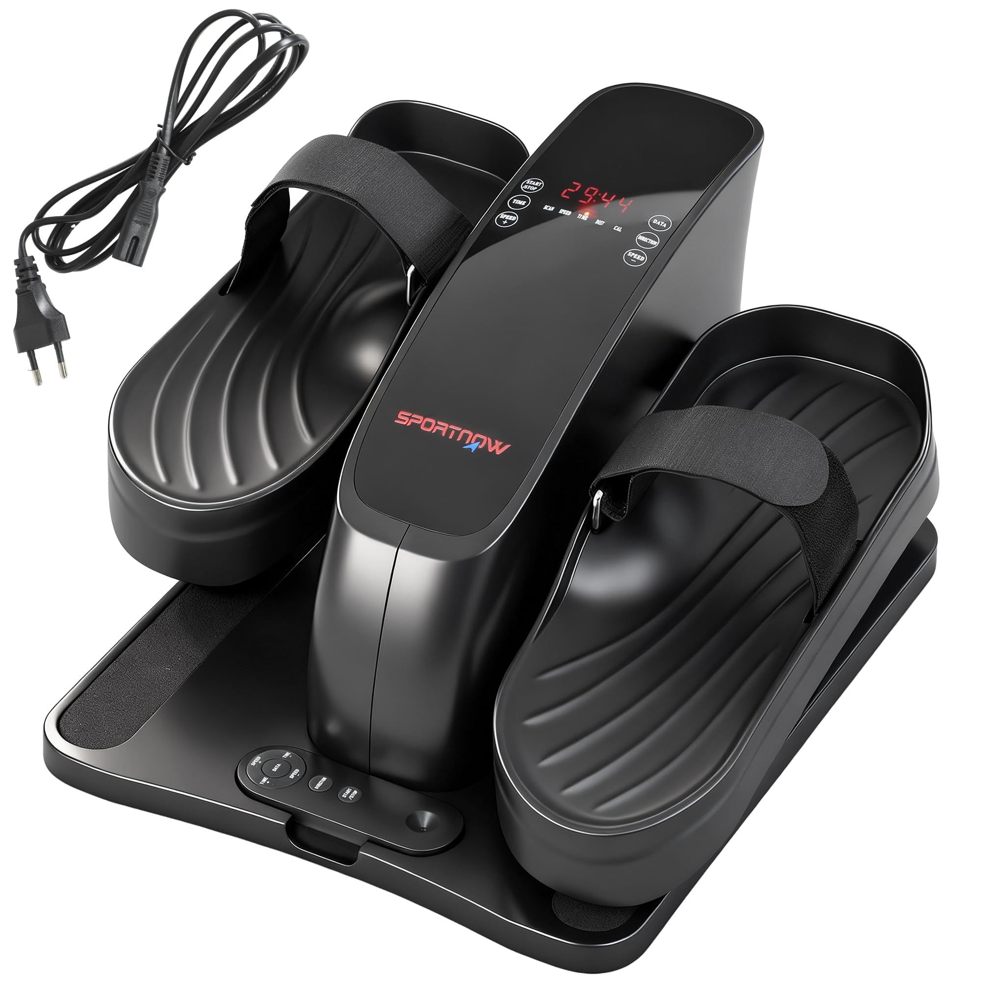 SPORTNOW Mini vélo elliptique pour la Maison Vélo elliptique électrique avec télécommande Écran LED 12 Vitesses Antidérapant Silencieux Portable Vélo de Jambes pour Seniors Adultes