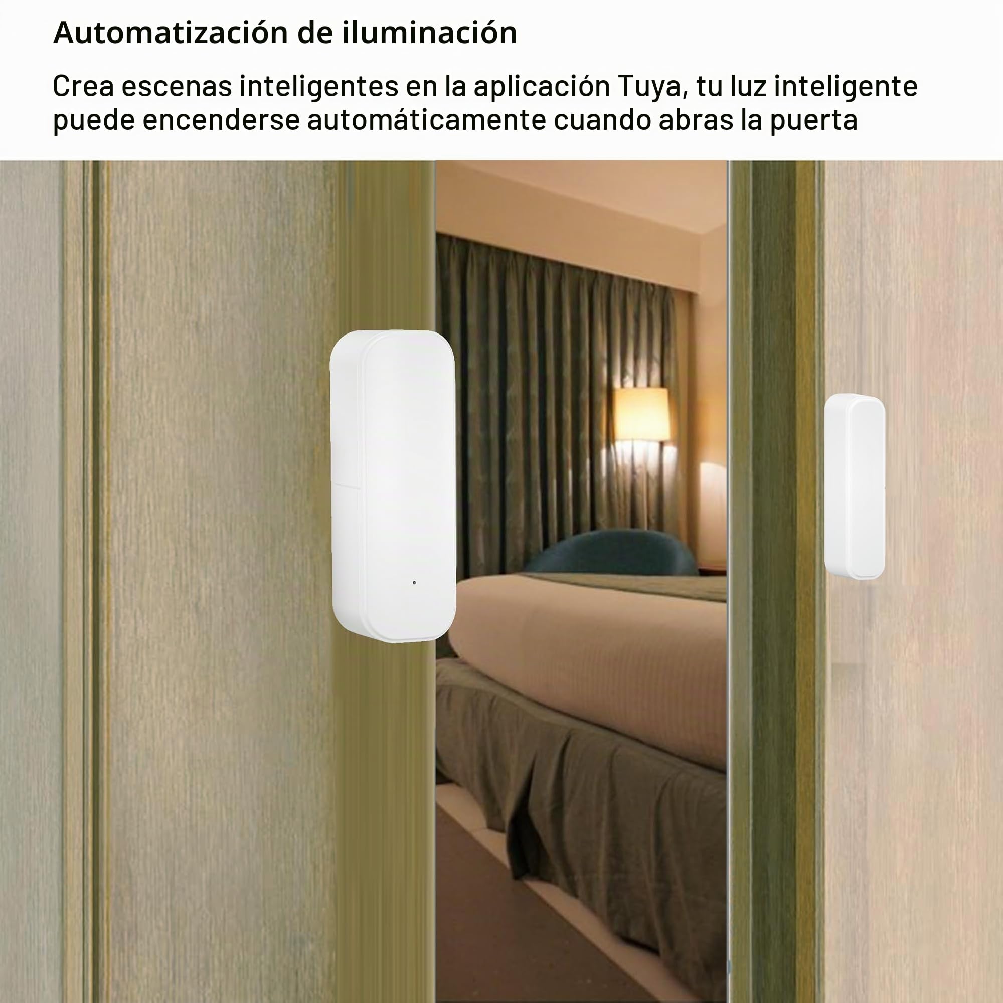 Sensor de puerta WiFi, sensor de ventana de puerta inteligente Tuya, sensor de ventana inalámbrico en tiempo real compatible con Alexa Google, sensor de contacto abierto de puerta (paquete de 4)