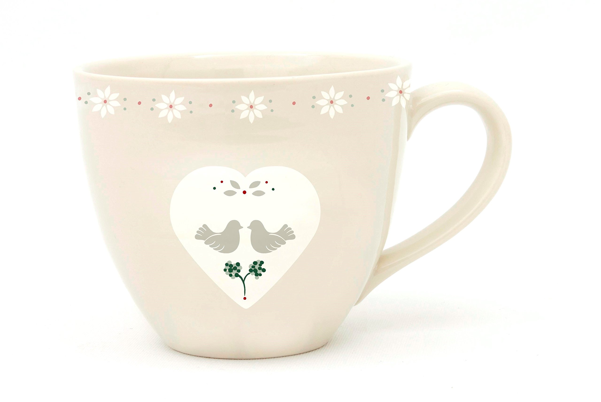 ECP Design"FOOTED MUG DOVES OF PEACE, Neutral, 200 ml
