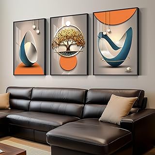 Framed Modern Luxury Large Wall Art for Living Room, Bright Style Abstra...