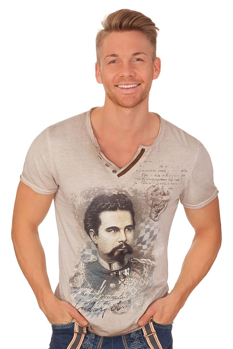 Hangowear Trachtenshirt Herren - ALMONT - Stein