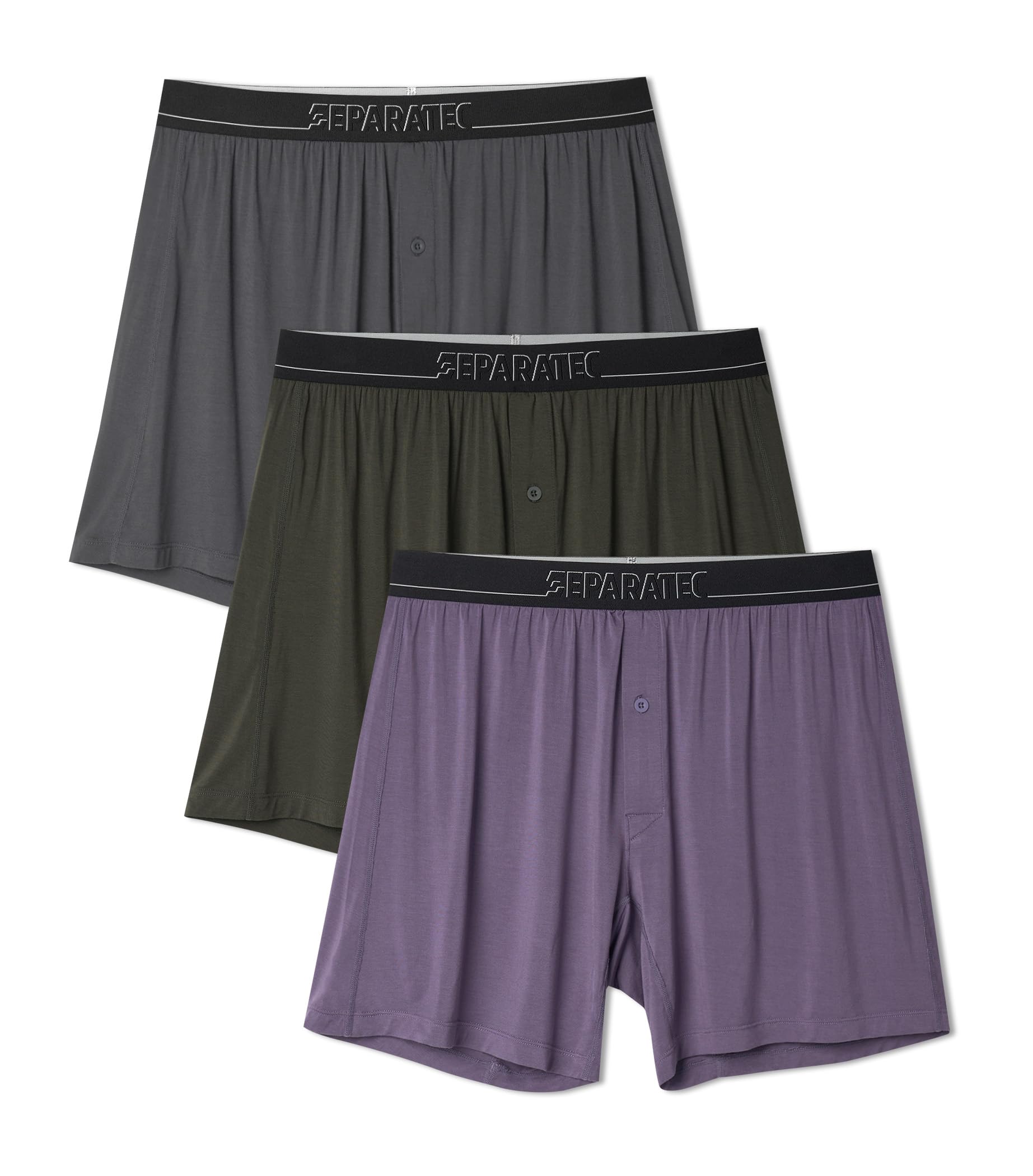 Separatec Boxers for Men Bamboo Rayon Mens Boxers Cooling Breathable Loose Mens Underwear Boxer Shorts 3 Pack