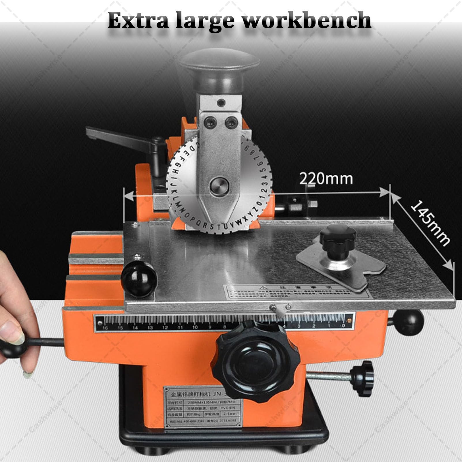 Macchina per la stampa di targhette metalliche, macchina semiautomatica per la stampa a rilievo di metalli, stampante per targhette identificative industriali, etichette per beni e targhette 3mm