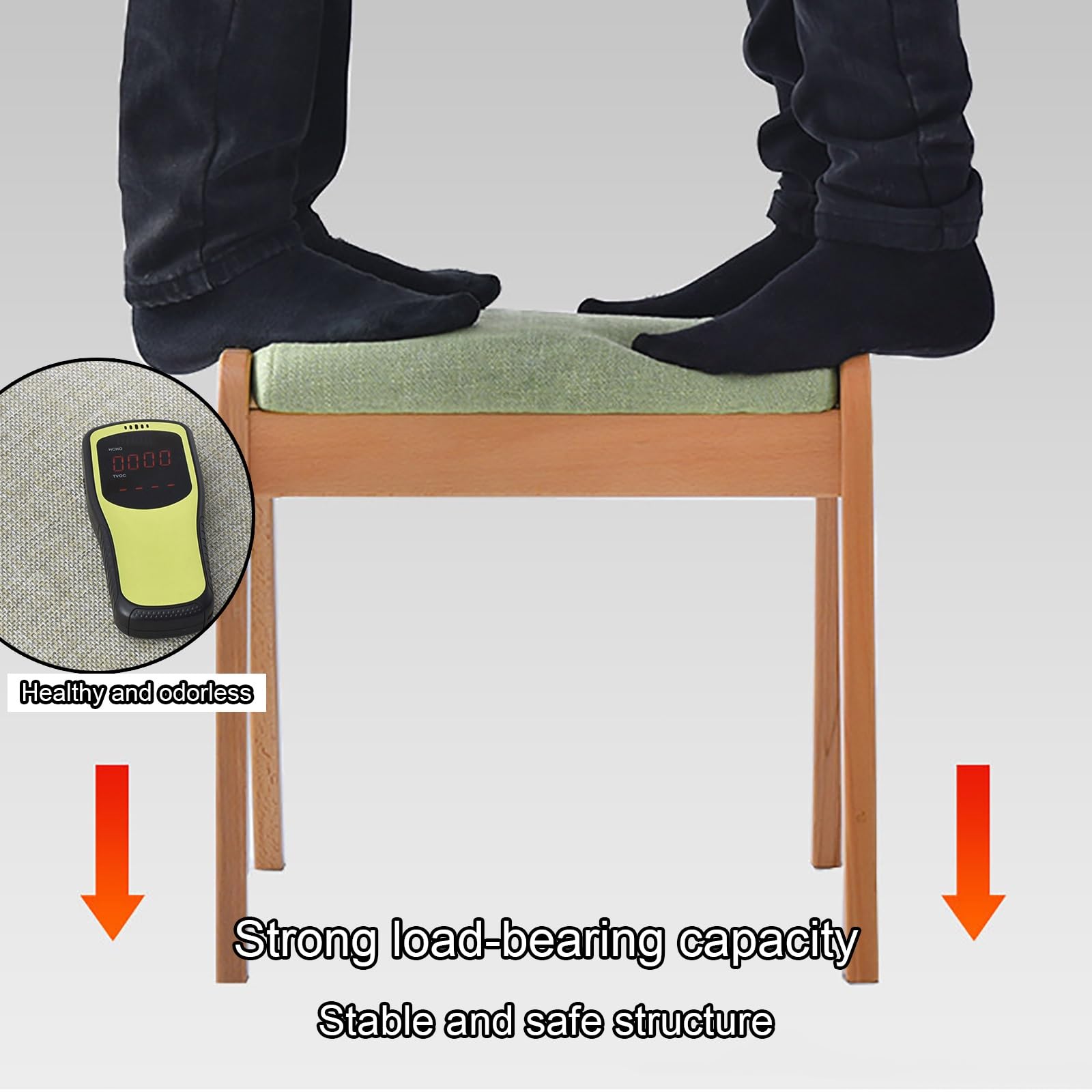 Panca Per Ingresso, Panca Per Tavolo Da Pranzo Con Seduta Imbottita E Struttura In Legno Massello, Superficie Liscia, Mobili Versatili Per Interni(Green,112cm/44.1in)