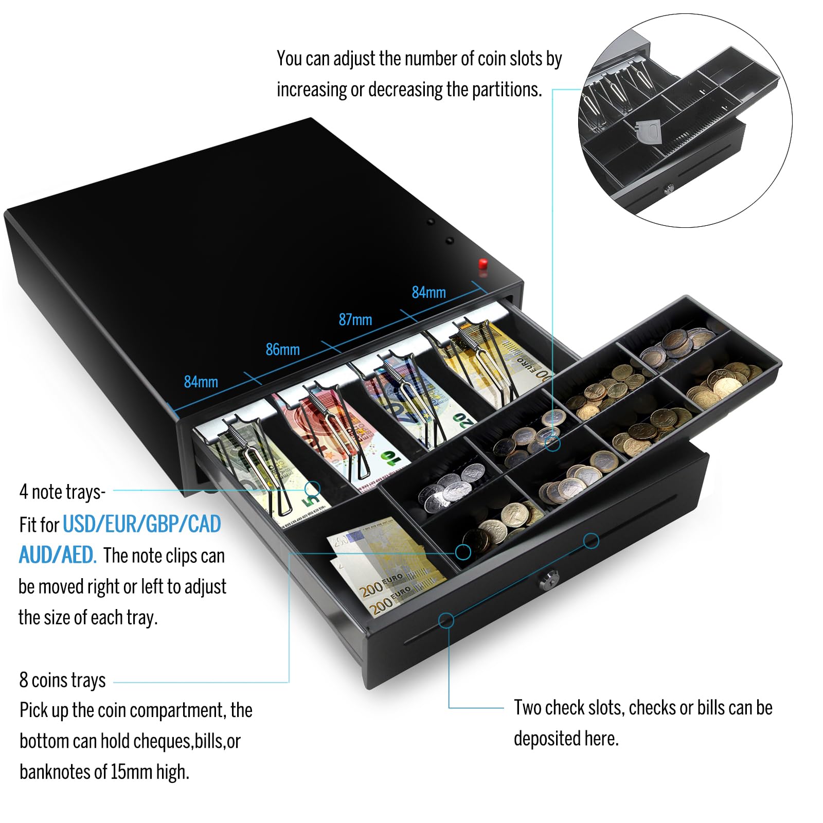 Cash Drawer Tray Usb Cash Drawer HONEY BEAR Cash Drawer 16inch, Heavy Gauge  Manual Cash Drawer Cash Register For Small Business