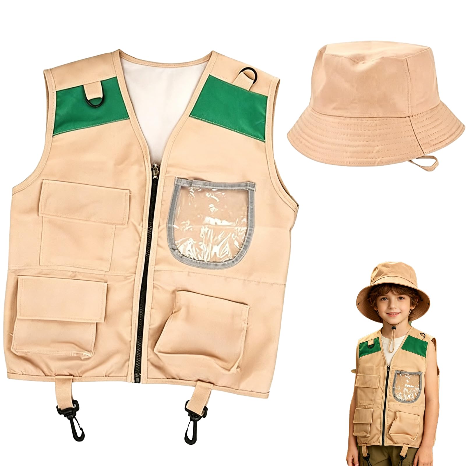 KFSCIP 2 PCS Explorer Costume Kids, Safari Cloths Kid, Paleontologist Cloths Child, Explorer Kit, Childs Fishing Clothes, Evacuee Costume Boys, 172g