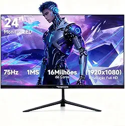 Monitor IPS 24 Polegadas com Bordas Ultrafinas, Taxa de Atualização 75Hz, Resolução Full HD 1920x1080, 16 Milhões de Cores, Proteção para os Olhos - Ideal para Uso com PC, Trabalho e Gaming