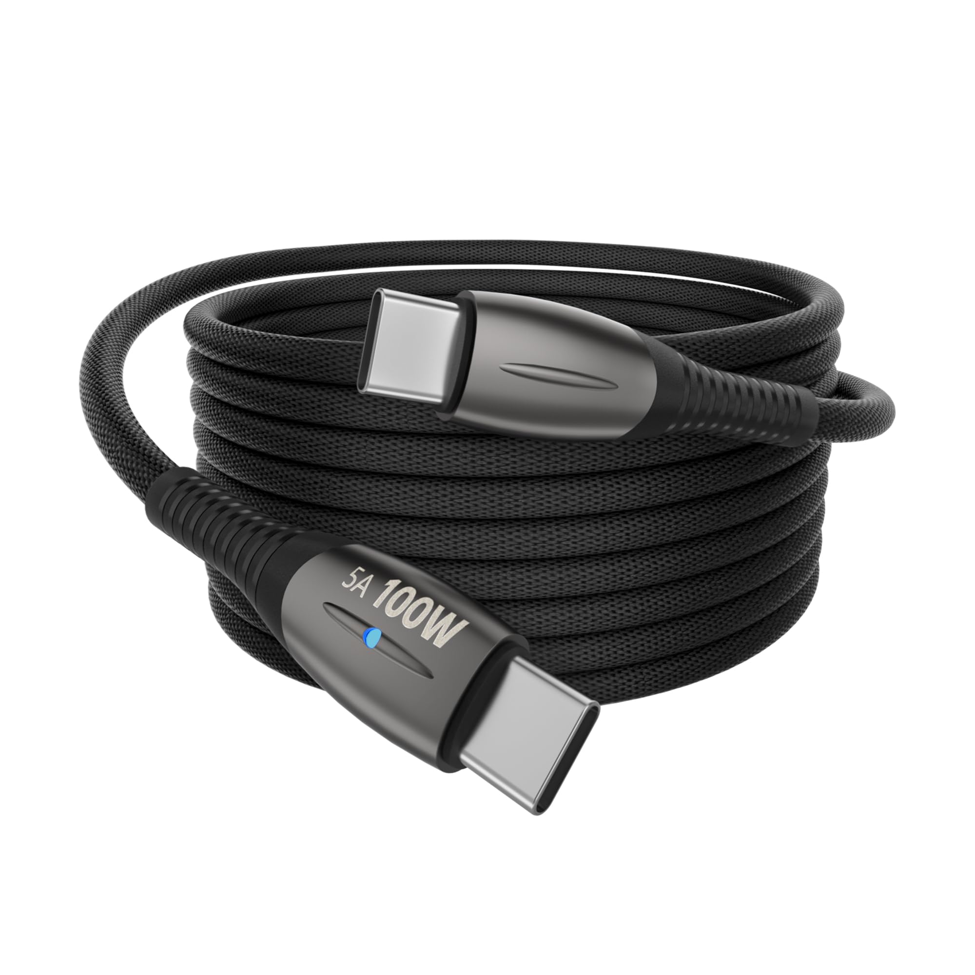 YISH Cavo USB C to USB C 100W - 2M 5A Cavo USB Type C to Type C Ricarica Rapida Filo USB3.0 Cavetto Cellulare Nylon Intrecciato Compatibile con MacBook iPhone 17 16 15 Galaxy S25 S24 S23 Pixel iPad