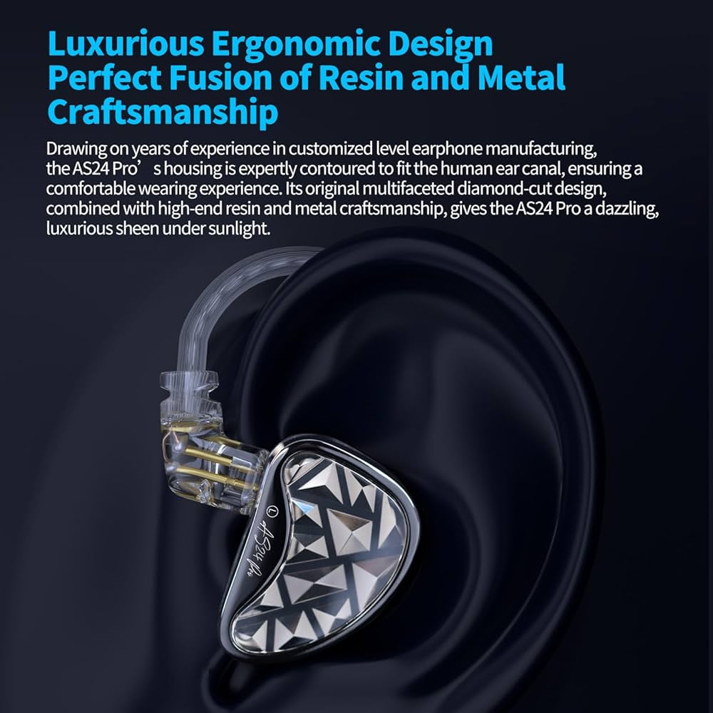 Amazon.co.jp: KZ AS24 Pro インイヤーモニターヘッドフォン、24BA