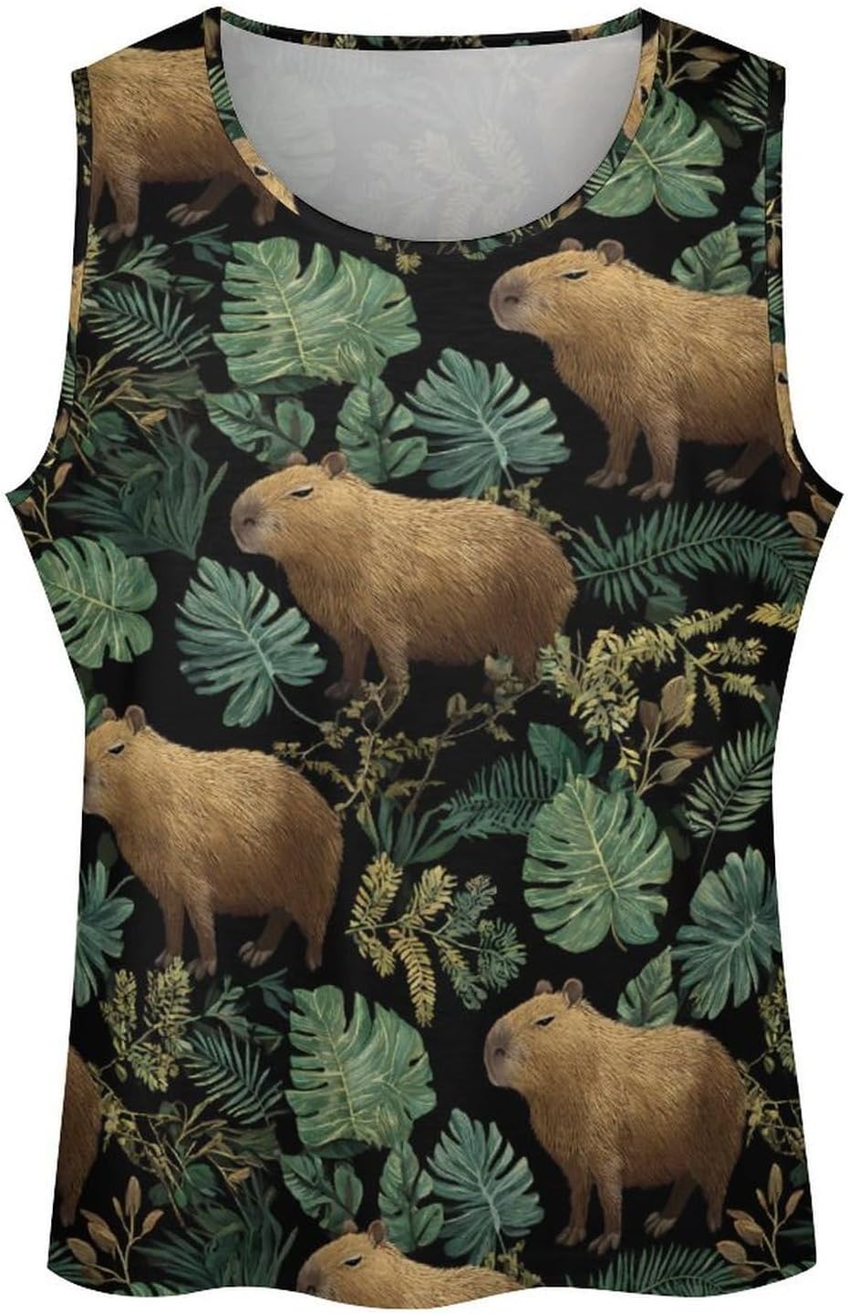 Capybaras Print Men Tank Top Workout Shirt Muscle T Shirt 5XL