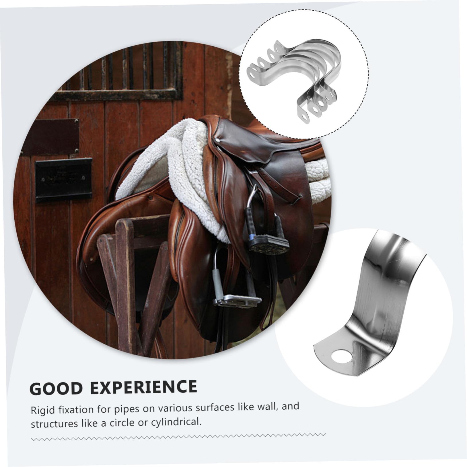 NULYLU 100pcs Strap Heavy Duty Clamp Iron Strap Tension Clips Pipe Strap Clamps