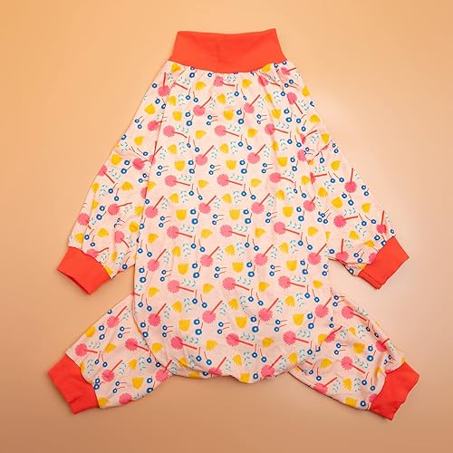 Miniatura 5 de LovinPet Pijama para perros de raza grande, protección UV, alivio de la ansiedad de las mascotas, mameluco para perro, estampado de plantas de niña