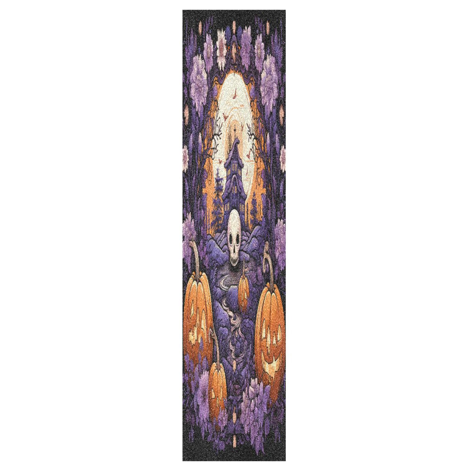 DDDIYEU Halloween Pumpkin Temple Artwork Skateboard Grip Tape Sheets Creative Longboard Waterproof Griptapes for Youth Boys Girls Kids Men No Bubble Free Easy to Apply(1Pcs)