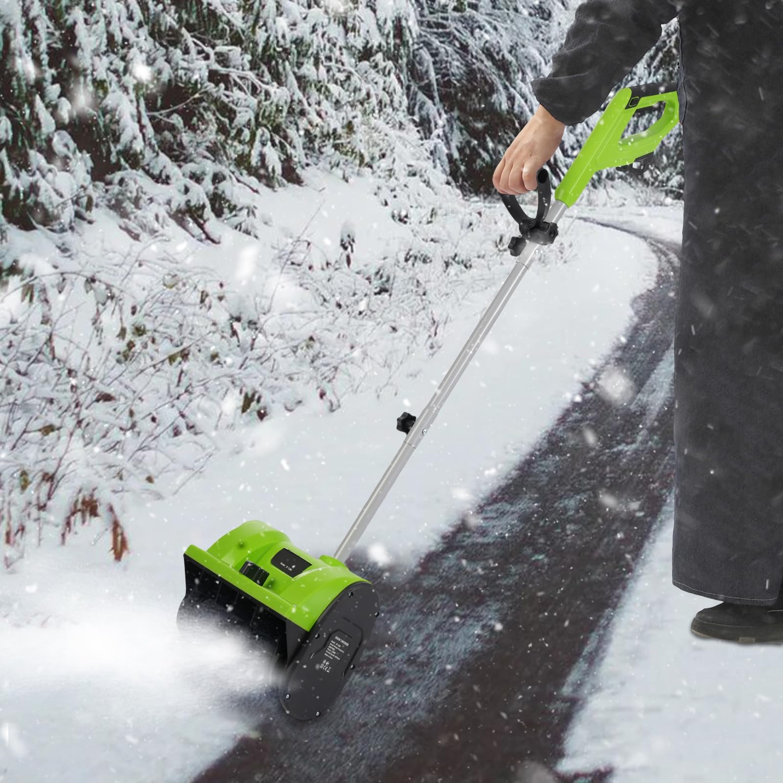 Spazzaneve elettrico, 1200 W, 3500 rpm, larghezza di lavoro: 30 cm, altezza massima della neve, 15 cm, spazzaneve