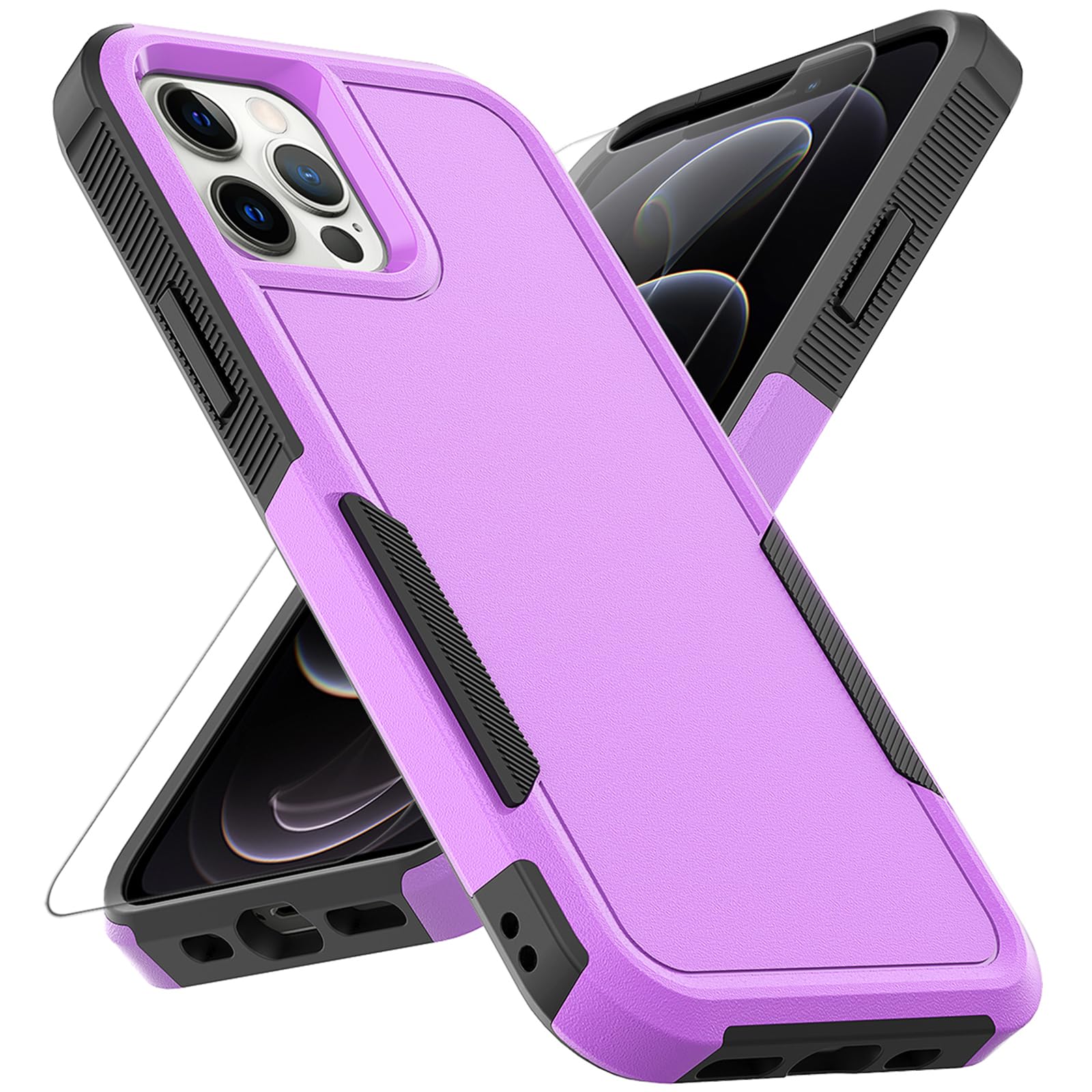 for iPhone 12 / iPhone 12 PRO Case: Dual Layer Protective Heavy Duty Cell Phone Case Shockproof Rugged Bumper Tough with S...