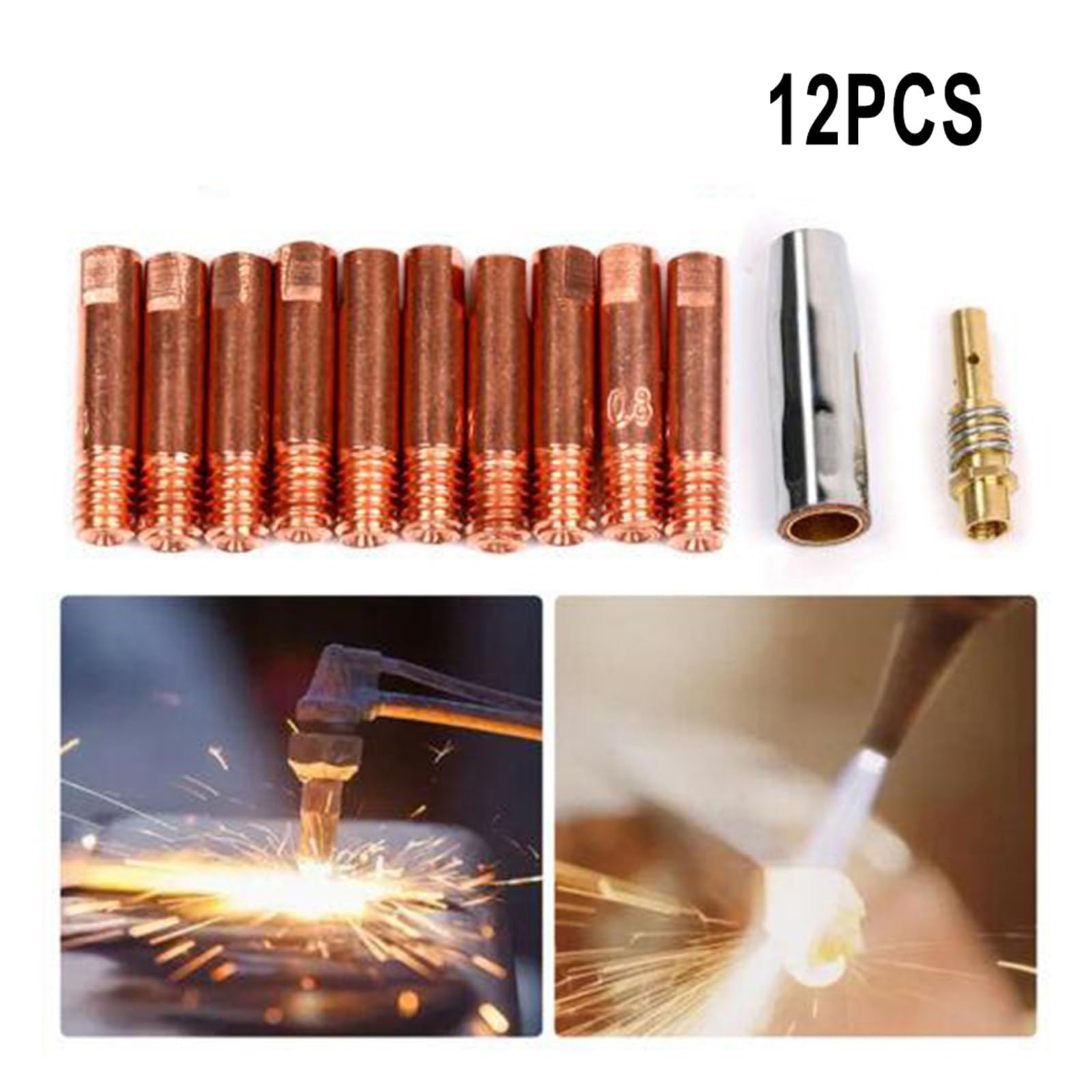 VGOL 12 Pezzi MB15 MIG 12mm Ugello Di Saldatura Cappuccio Di