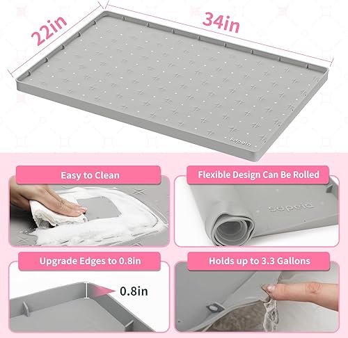 Miniatura 4 de Organizador de cocina y almacenamiento, tapete para debajo del fregadero, organizador para debajo del fregadero, forro de estante de baño, 28 x 19