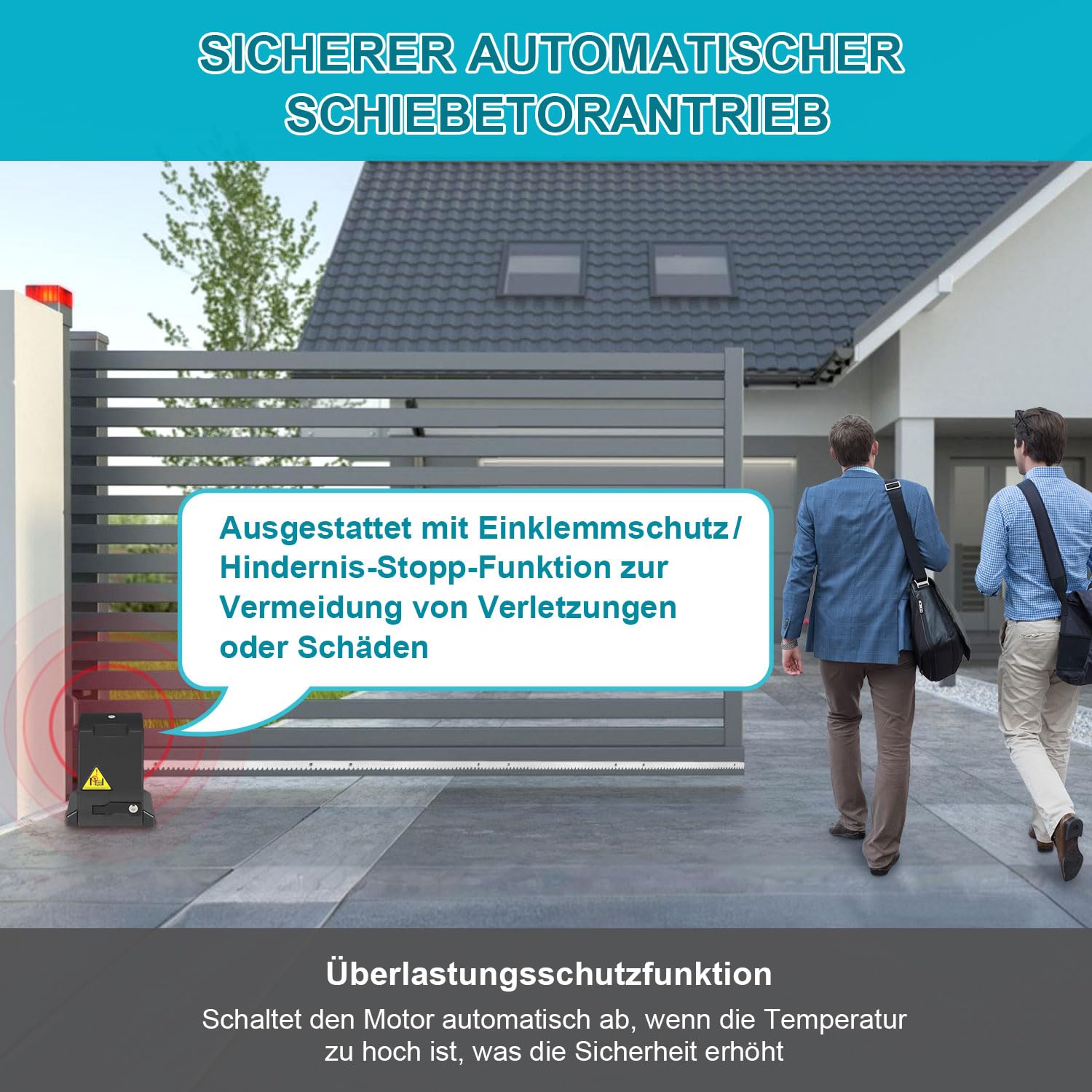 Sonnewelt Azionamento scorrevole da 370 W, set apriporta da garage con 2 telecomandi, lunghezza cancello 12 m, 8 cremagliera in acciaio, apriporta fino a 800 kg, automatico per hotel, fabbrica