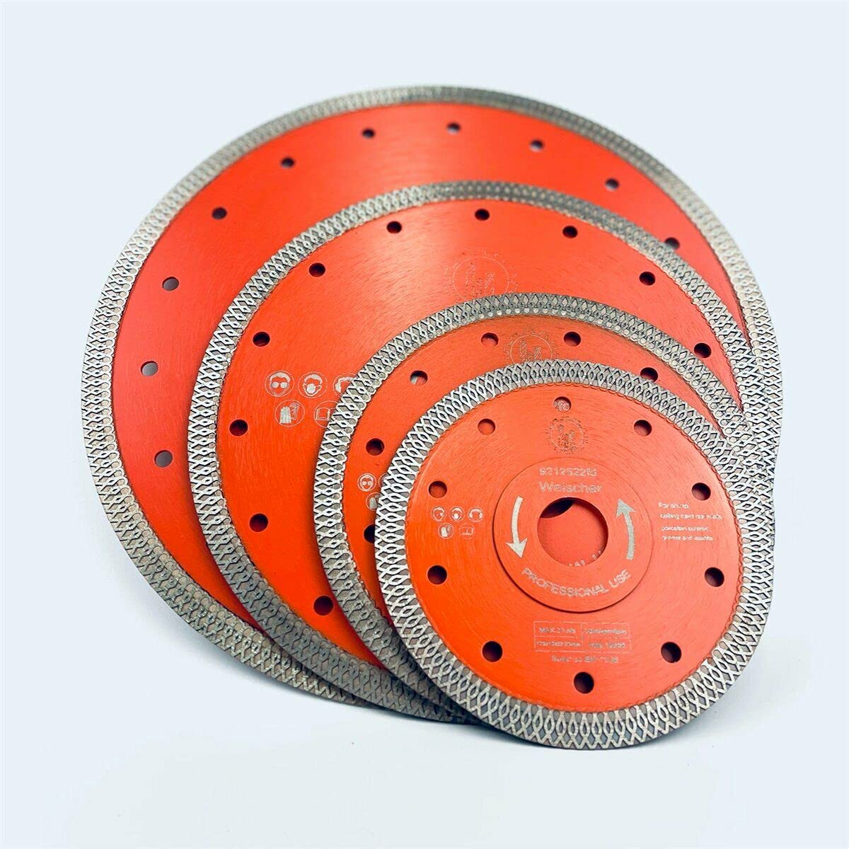 Weischer® - Diamanttrennscheibe 350 x 30 mm Fliese | Diamantscheibe Trennscheibe extra dünn | für Feinsteinzeug, Keramik, Marmor, Granit, Naturstein | Segmenthöhe 10 mm