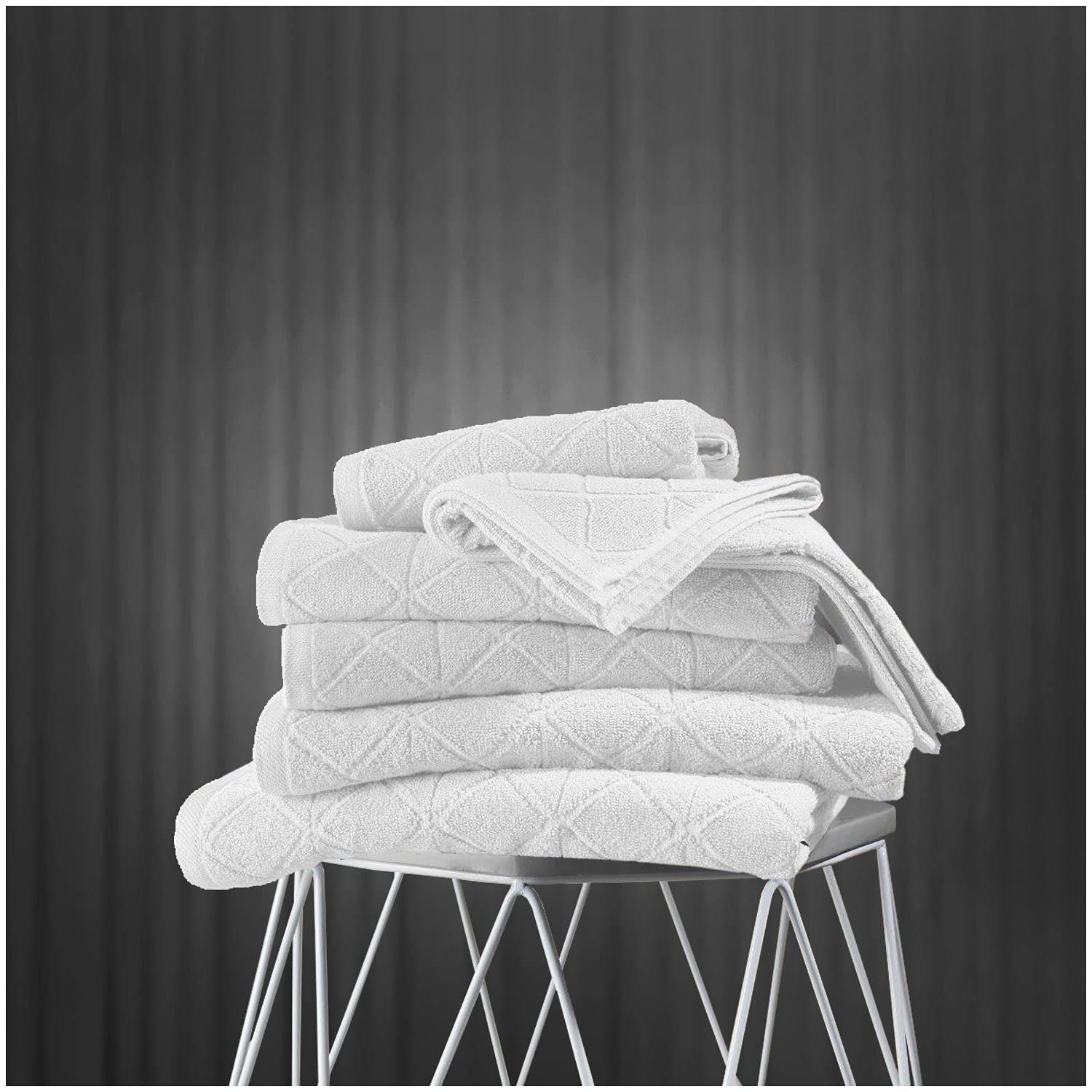 GC GAVENO CAVAILIA Luxury Egyptian Cotton 2 Pack Super Soft 600 GSM Geo Triangle Absorbent Bath Sheet, White, 90x140 Cm