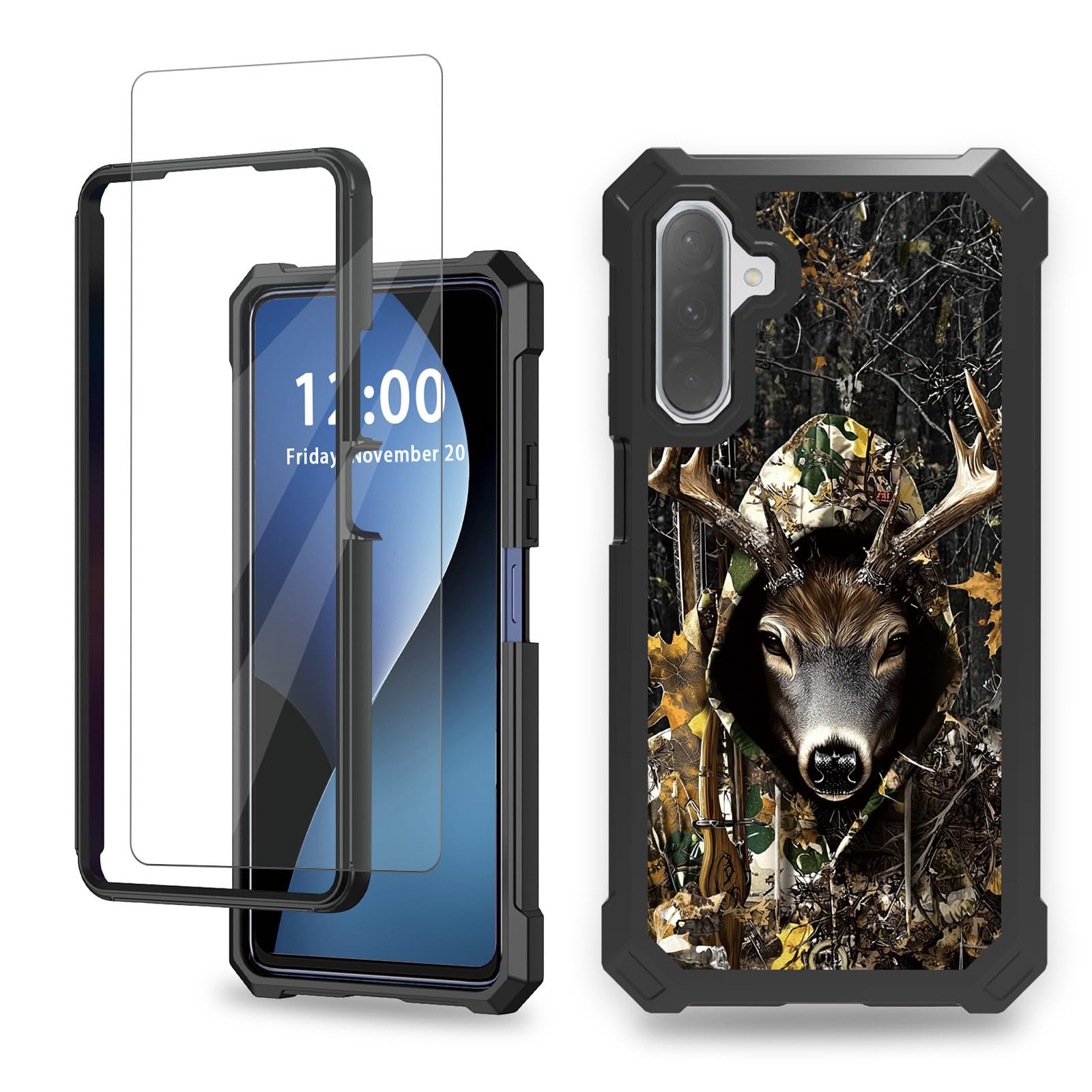 FQSXFIFN for Samsung Galaxy A36 5G Case with Screen Protector, Three Layer Heavy Duty Shockproof Military-Grade Phone Case for Samsung Galaxy A36 5G,