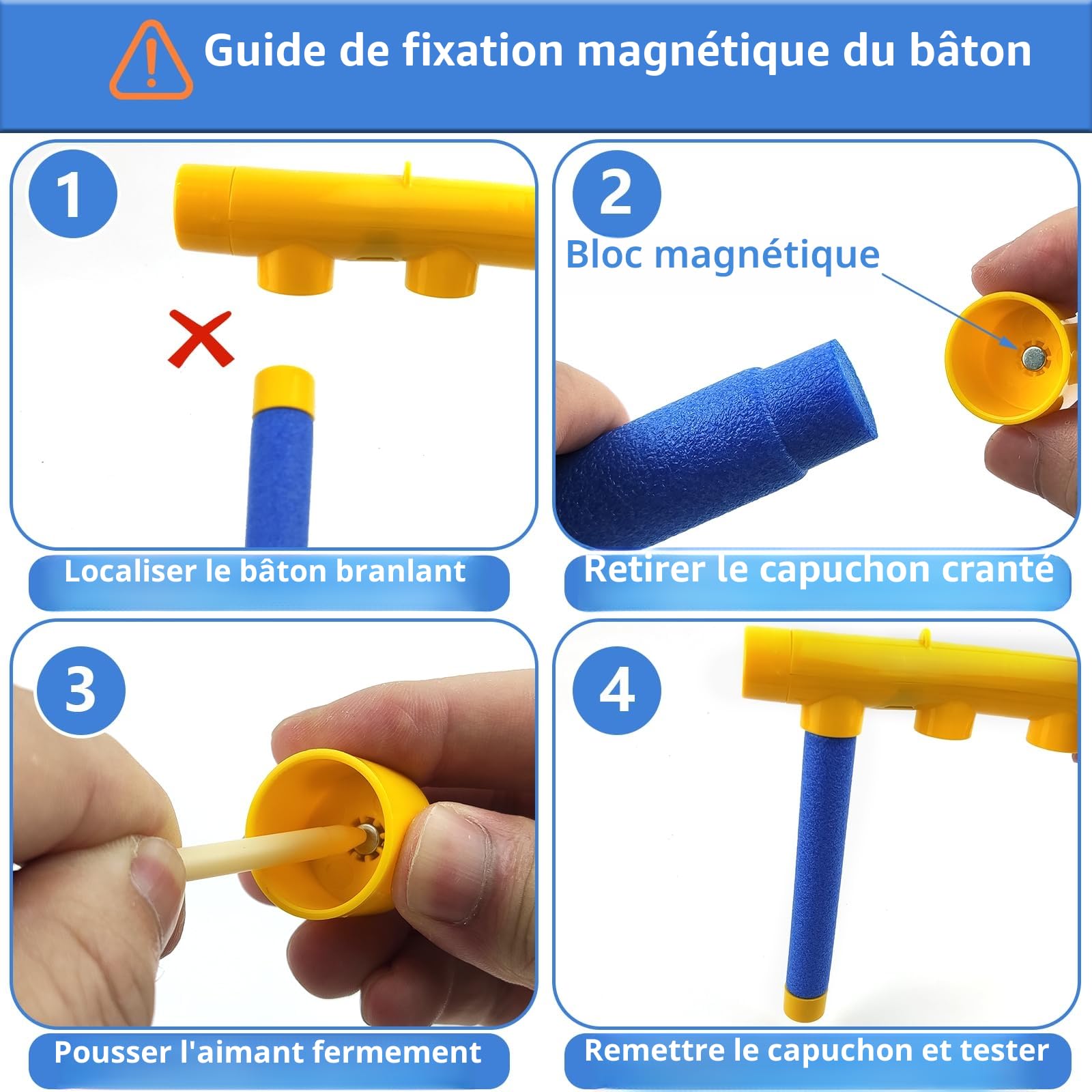 Jouet d'Entraînement à la Réaction avec Bâtons Tombants - Jeu de Capture de la Coordination Œil-Main pour Enfants et Adultes - Défi Réflexe (A)