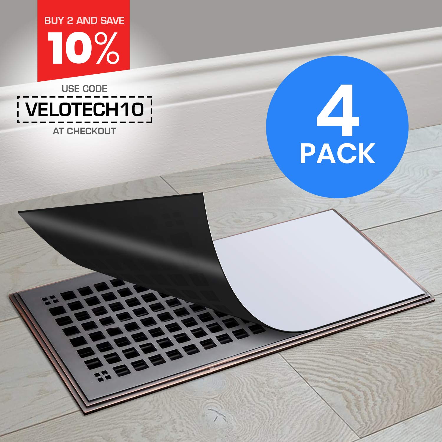Buy VeloTech Vent Cover 4Pack for Steel Registers 12" X 5.5" 2MM