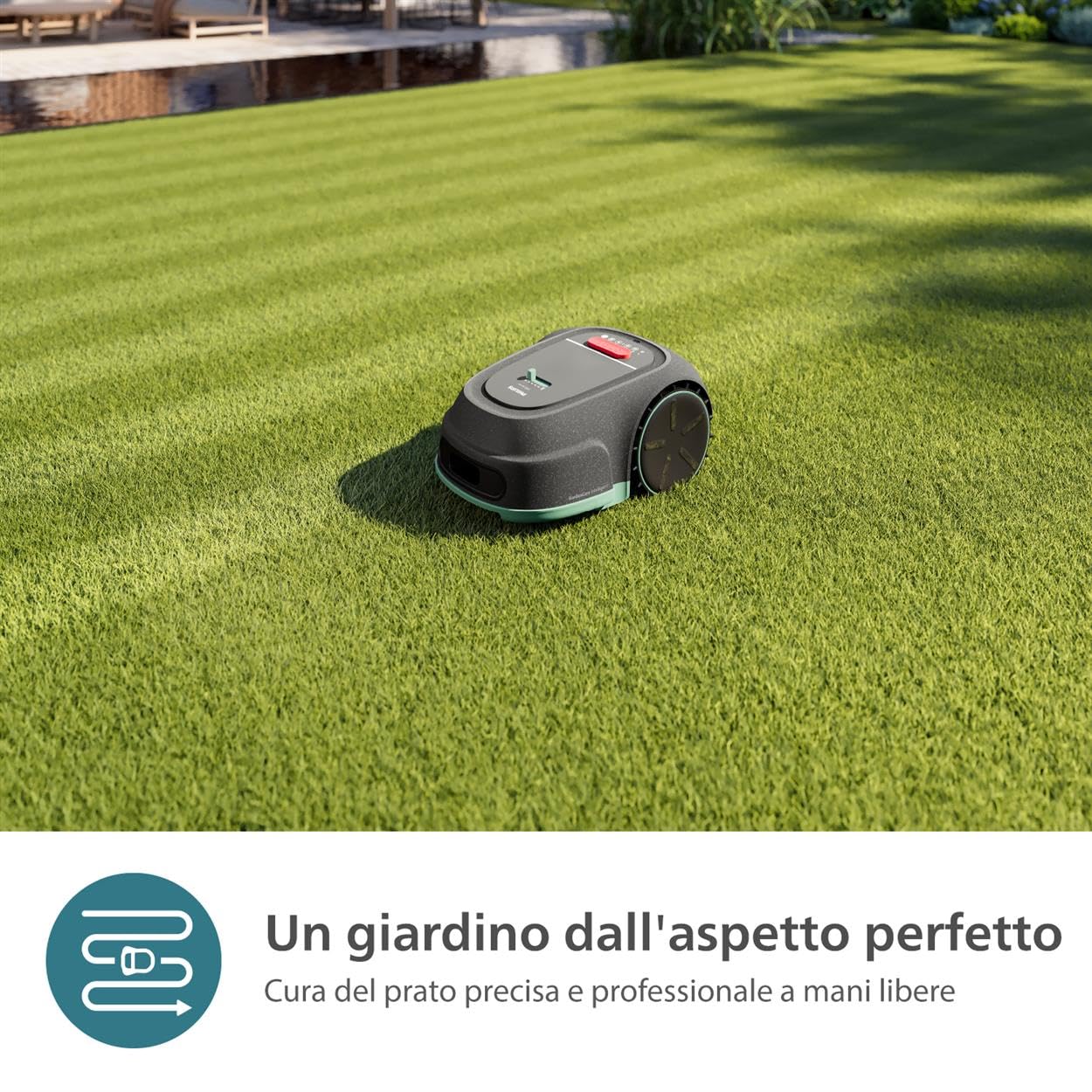 Robot Tosaerba Philips Serie 3000 - Taglio Trasversale, Mappatura GPS, Tosaerba Intelligente, Taglio Veloce, Prestazioni anche in Pendenza, App HomeRun, Sensore Pioggia, Grigio Calcare (RSL3000/10)