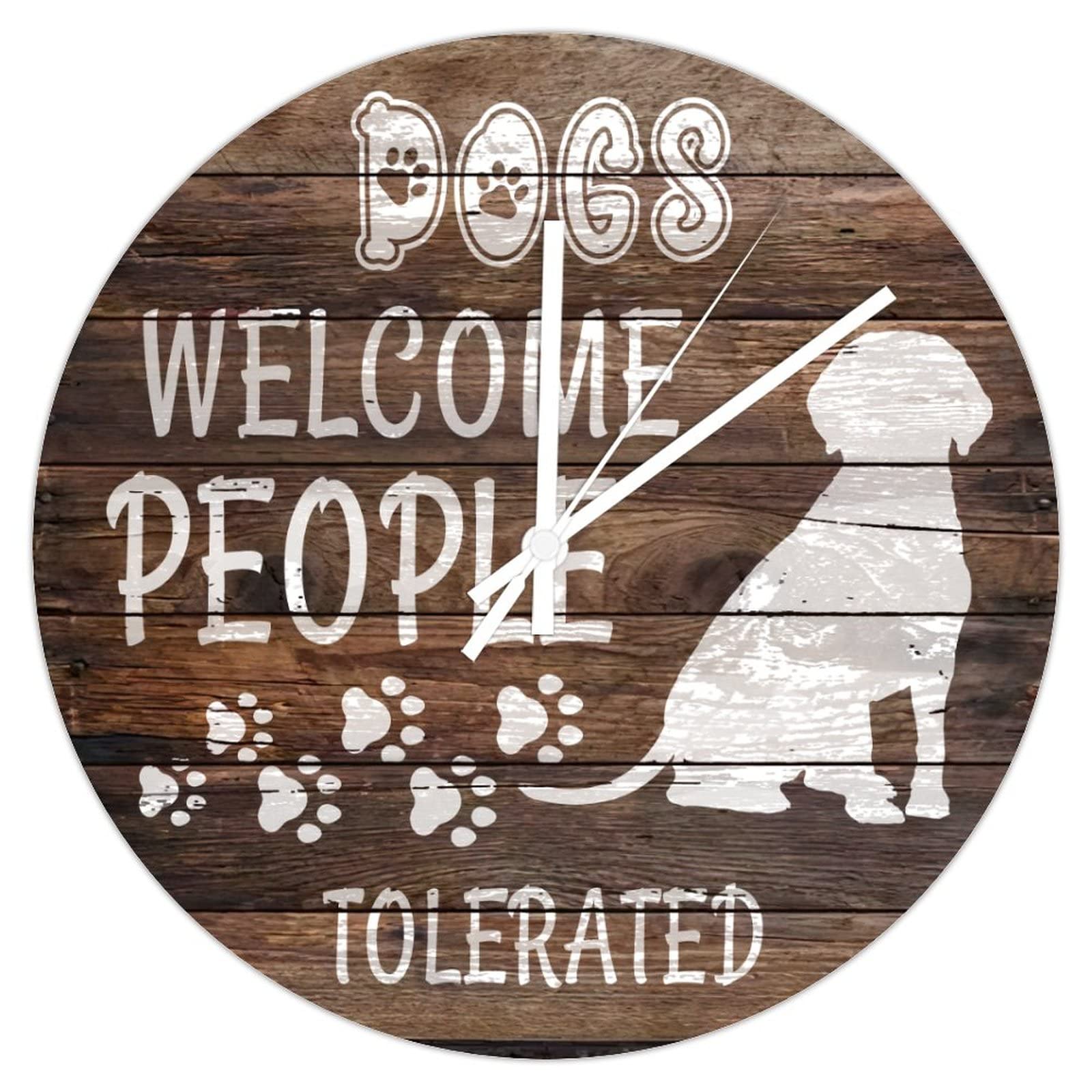 Horloge cuisine chiens décorative et ronde pour salle à manger