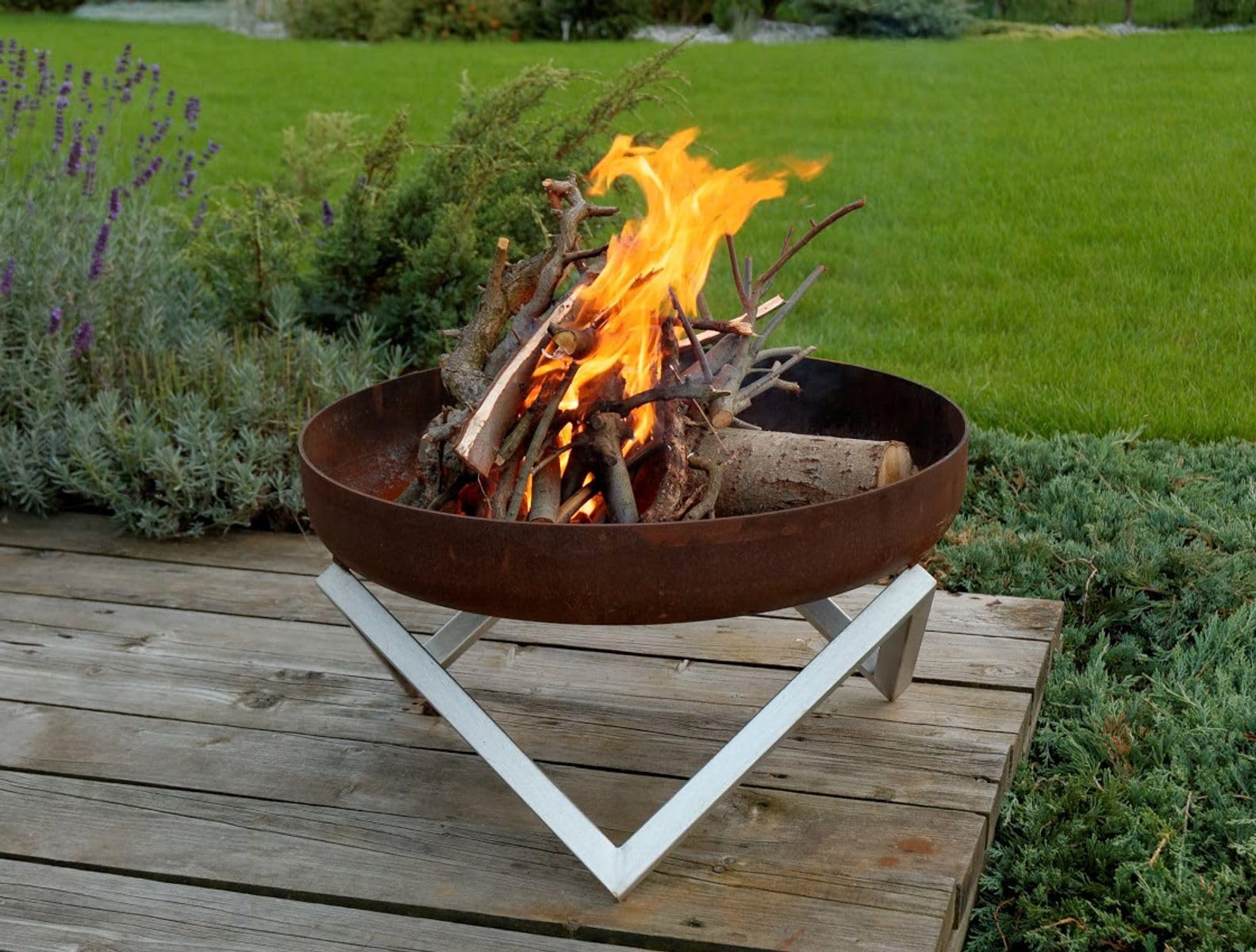 Xanie Design Feuerschale Ignis XXL Feuerkorb Grillschale | Zeitloses Design
