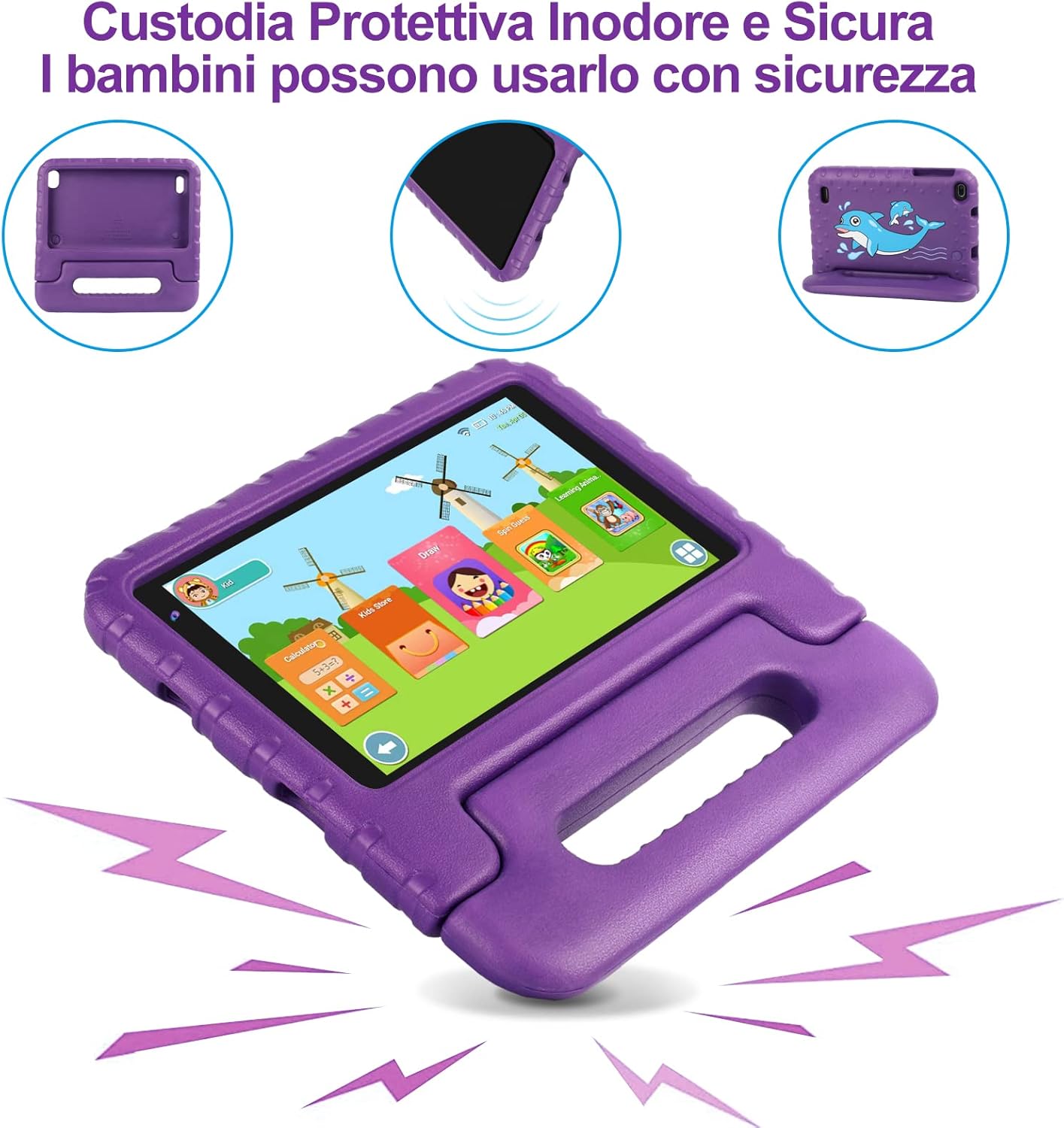 AOCWEI tablet bambini 7 pollici Tablet Android 13 7GB(4+3) RAM+64GB ROM(512 GB Espandibile)| FHD IPS | Controllo Parentale |Bambini educativi |2.4G WIFI |Bluetooth 5.0 |Tablets con Guscio in EVA AOCWEI tablet bambini 7 pollici Tablet Android 13 7GB(4+3) RAM+64GB ROM(512 GB Espandibile)| FHD IPS | Controllo Parentale |Bambini educativi |2.4G WIFI |Bluetooth 5.0 |Tablets con Guscio in EVA