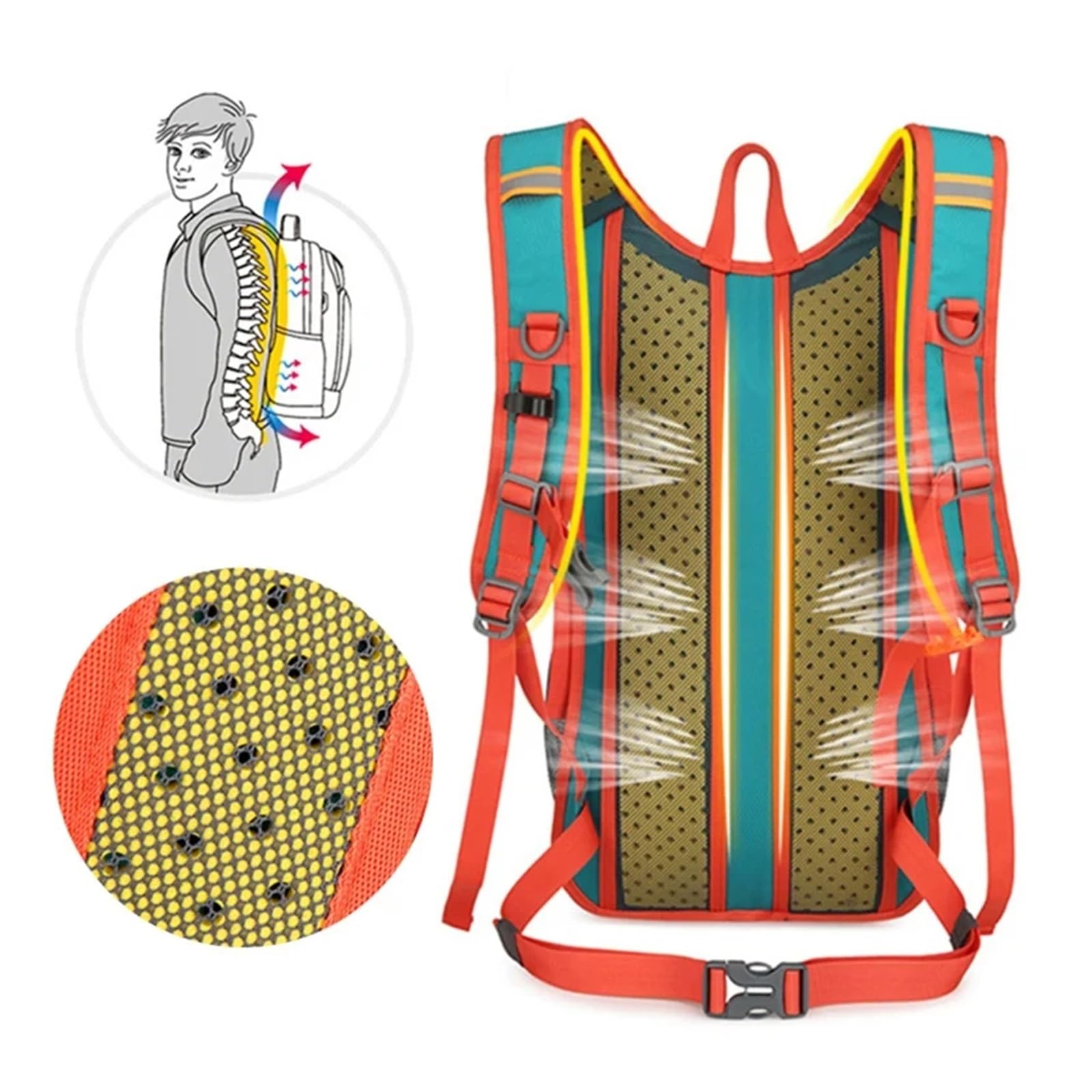 Bolsa de hidratación para ciclismo, mochila de camping, montañismo, senderismo, escalada, equitación, hombro, bicicleta MTB, equipo de viaje, bolsa de bicicleta de 10 L