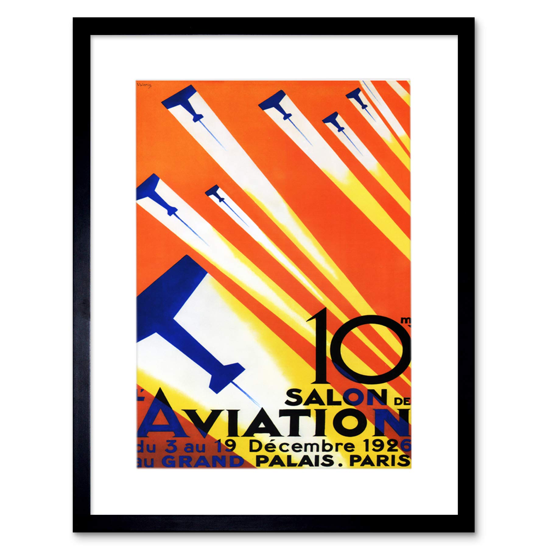Wee Blue Coo Airshow Aviation Paris France Artwork Framed Wall Art Print 12X16 Inch