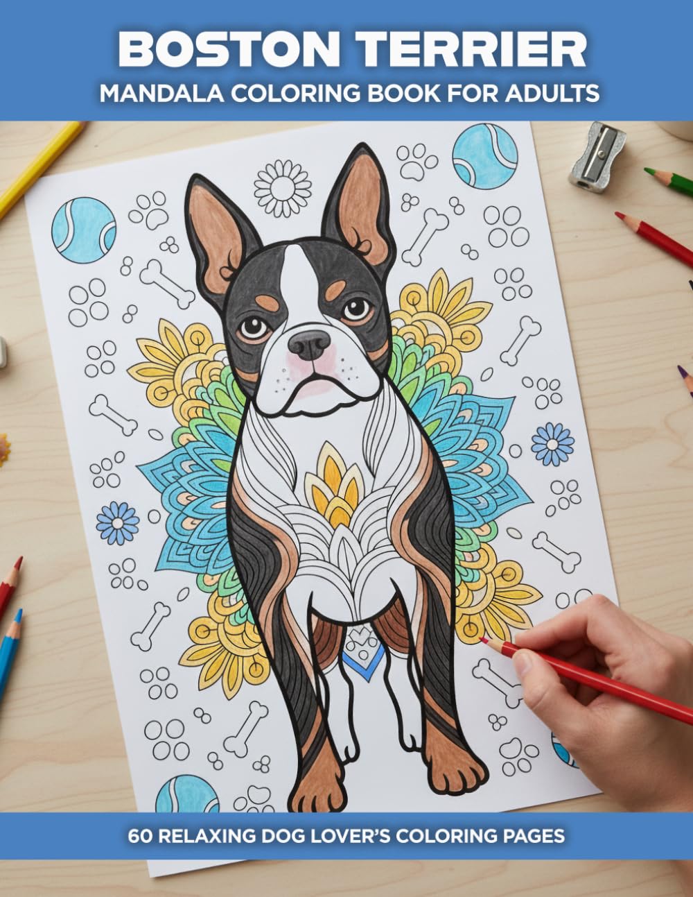 Boston Terrier Coloring Book: Stress Relief Coloring Pages for Adults and Dog Lovers - Relaxing Boston Terrier Designs (Dog Mandala Coloring Books for Adults)