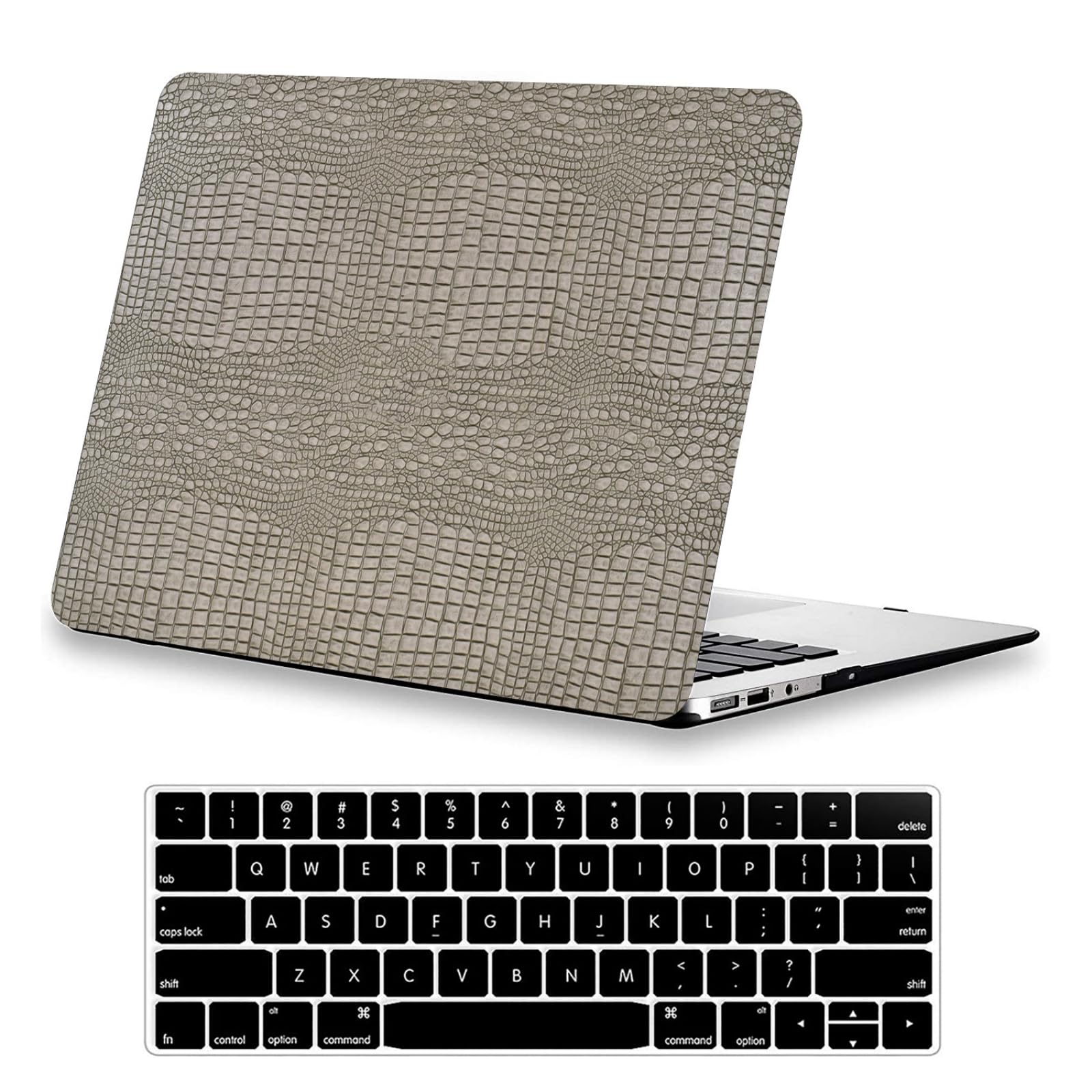 Compatible for Crocodile MacBook Air 13 inch Case 2025 2024-2022 M4 M3 M2 A3240 A3113 A2681, Crocodile Skin Alligator PU Leather Hard Shell Cover for