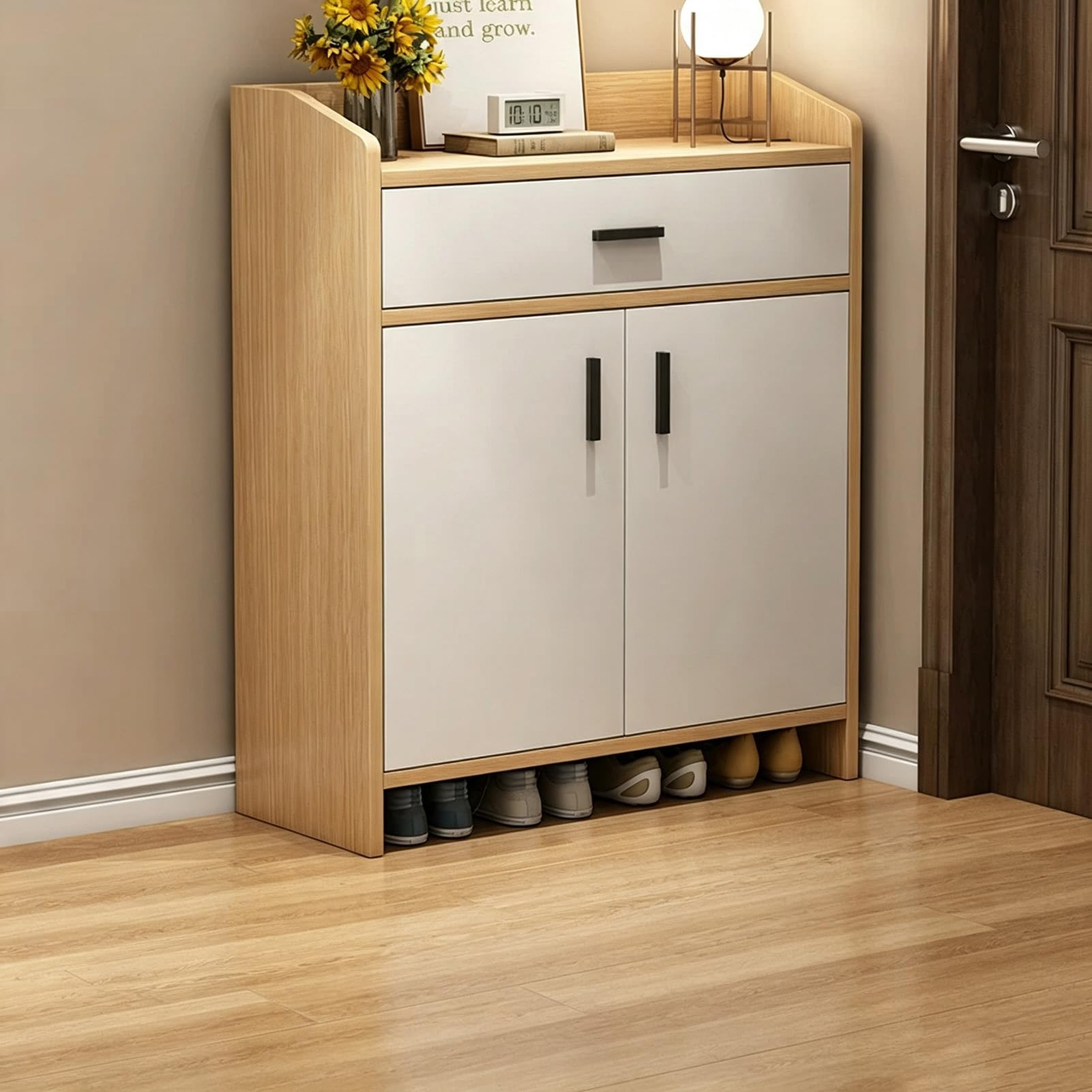 Mueble Zapatero 6 Niveles con 2 Cajones, Estantes Ajustables