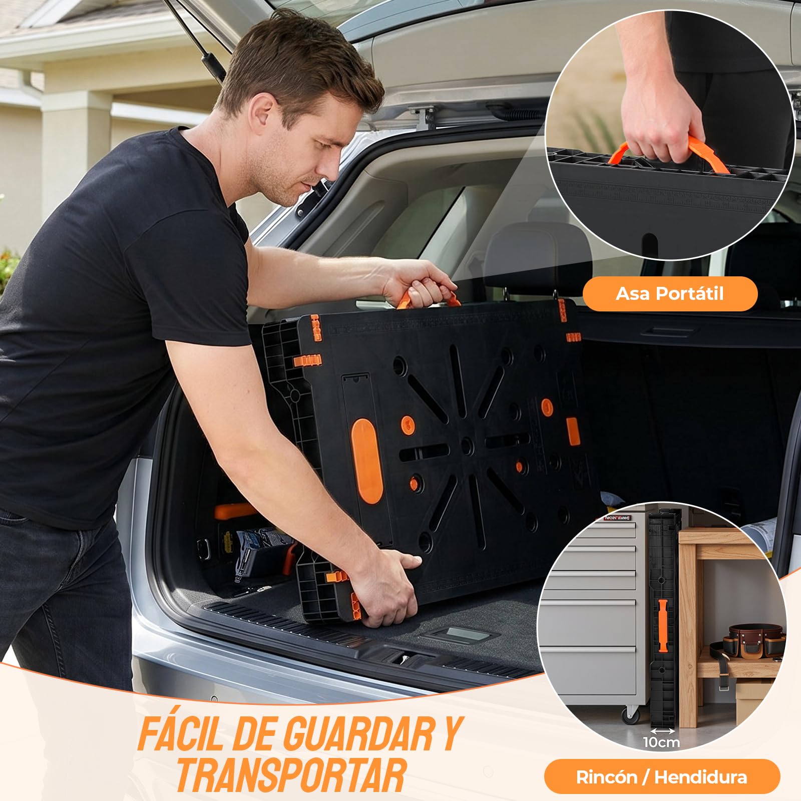 TLGREEN Banco de Trabajo Plegable 2 Piezas, Mesa de Trabajo Portátil | Mesa de Trabajo Plegable con 4 Abrazaderas, Enchufe Integrado, Mesa de Serrar 680kg Combinado, para Taller y Bricolaje