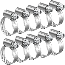 10 Pièces 10-16mm Collier de Serrage Réglable, Bolatus Collier de Serrage Inox 304 Collier Serrage Métallique pour la Plomberie, Piscine, l'Automobile et les Applications Mécaniques