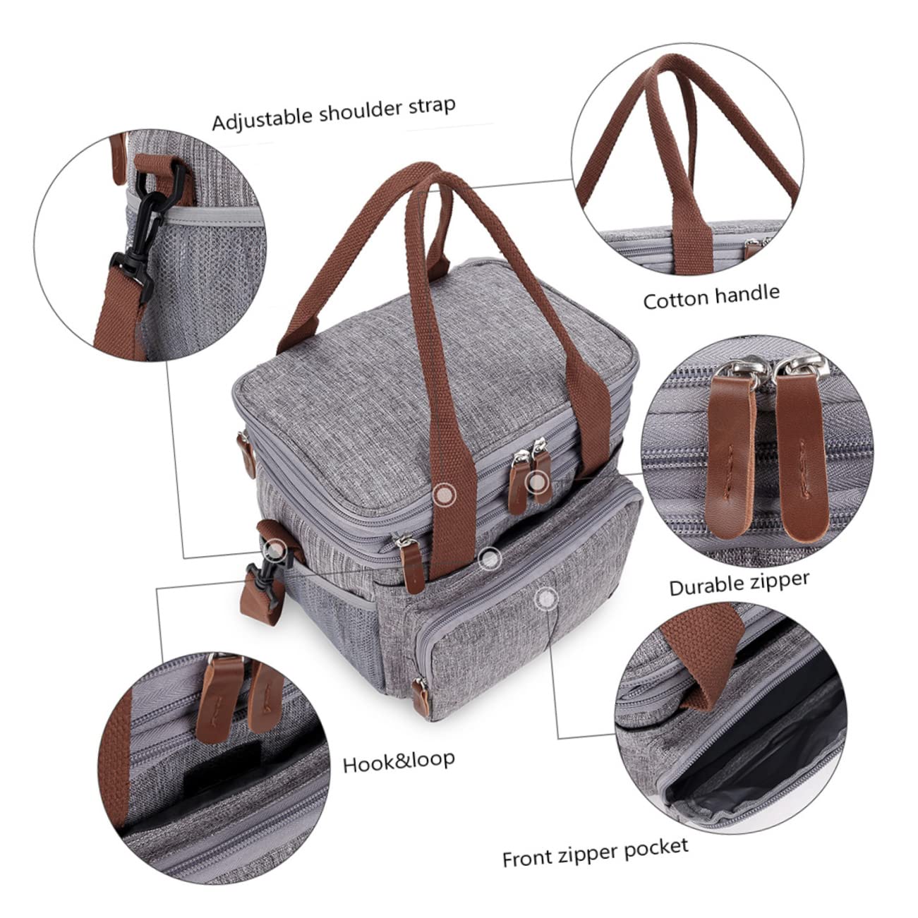 Cabilock Wasserdichte Lunch-tasche Mit Großem Fassungsvermögen Wärmeisolierend Bento-tasche Für Lunchboxen Und Getränke Leicht Zu Transportieren