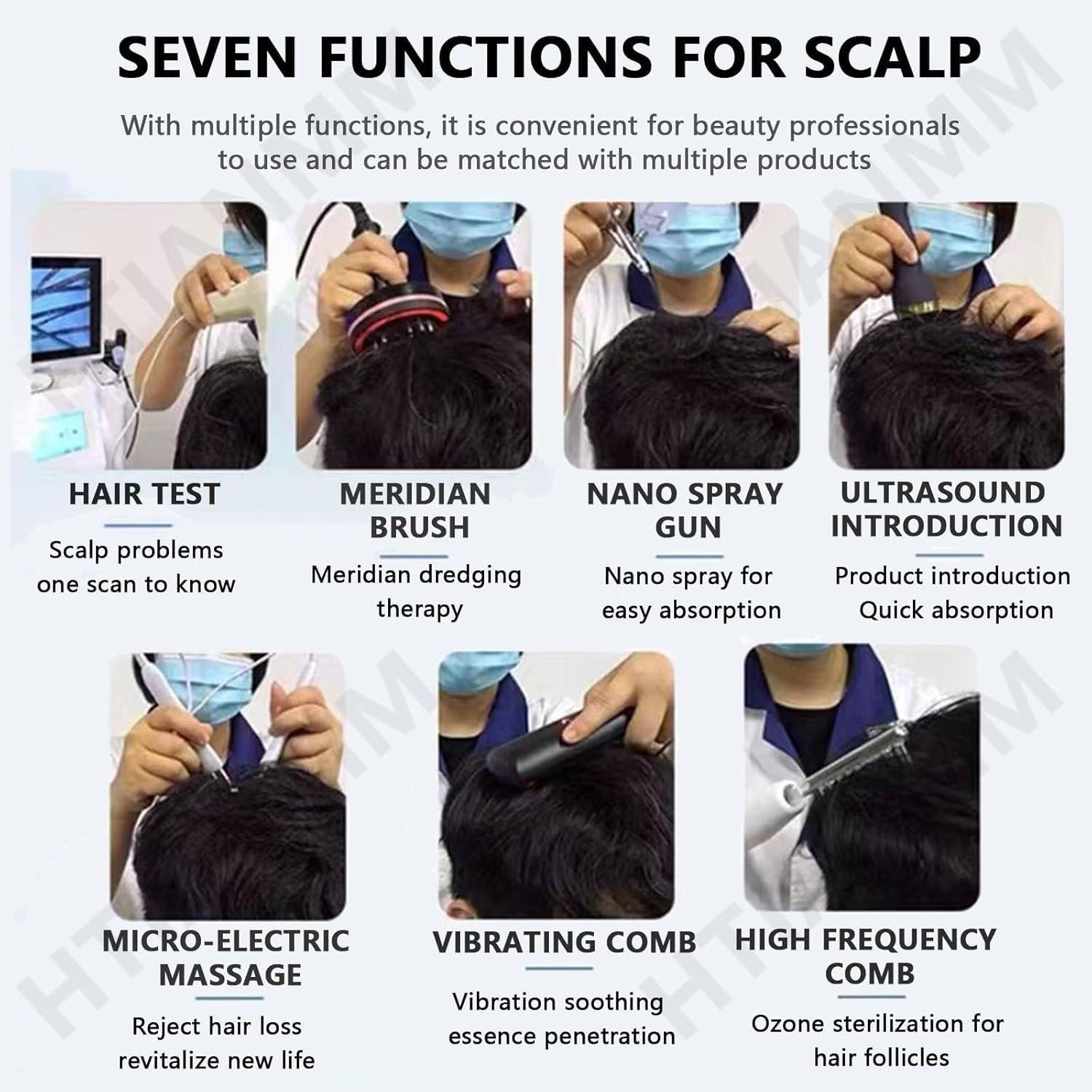Analizador De Cabello Para Diagnóstico De La Piel,Escáner De Piel Facial Con Cámara HD De 7 Pulgadas,Detector De Vello Facial,Analizador De Pérdida De Cabello