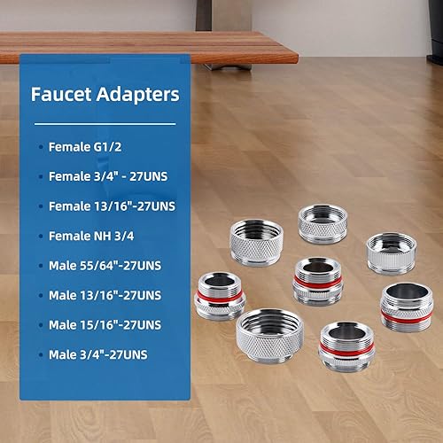 Miniatura 5 de iFealClear Accesorio rociador de fregadero, rociador de bidé de mano, extensión de doble pulverización con manguera y 8 adaptadores para lavado de