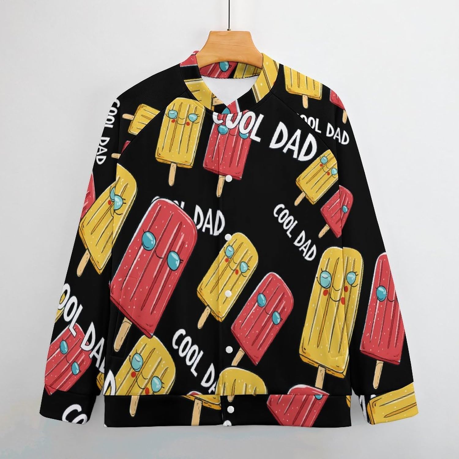 Cool Dad Popsiclees Baseball Jacket Casual Sportswear Bomber Jacket Coat for Men Women