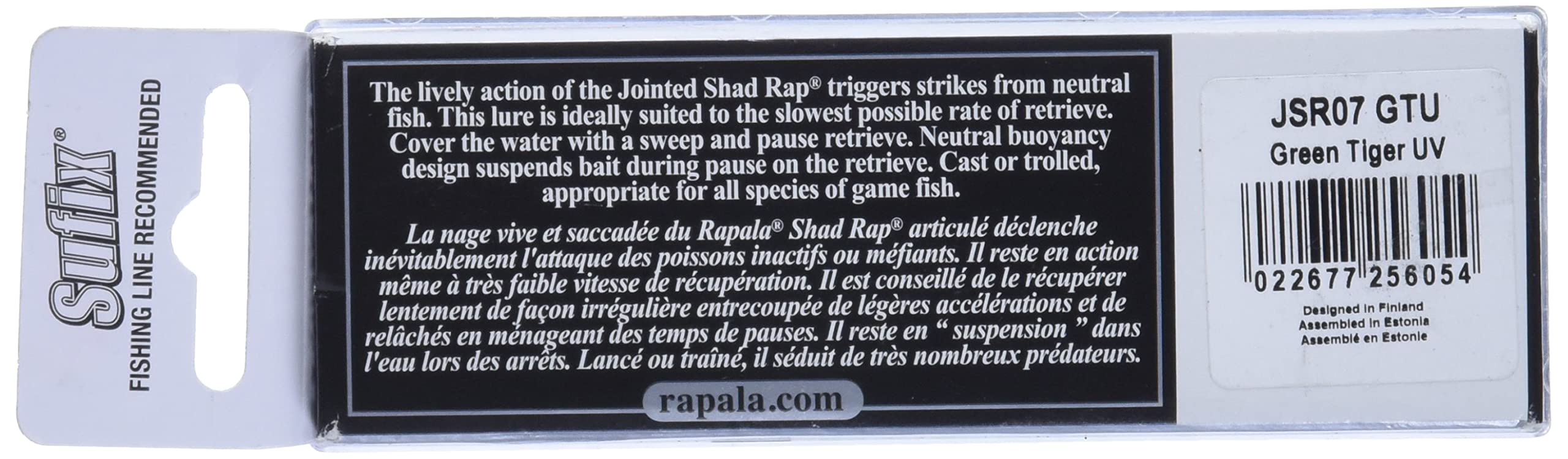 Rapala Unisex-Erwachsene JSR07GTU Jointed Shad Rap 07 Green Tiger UV, Mehrfarbig/Meereswellen (Ocean Tides), Einheitsgröße