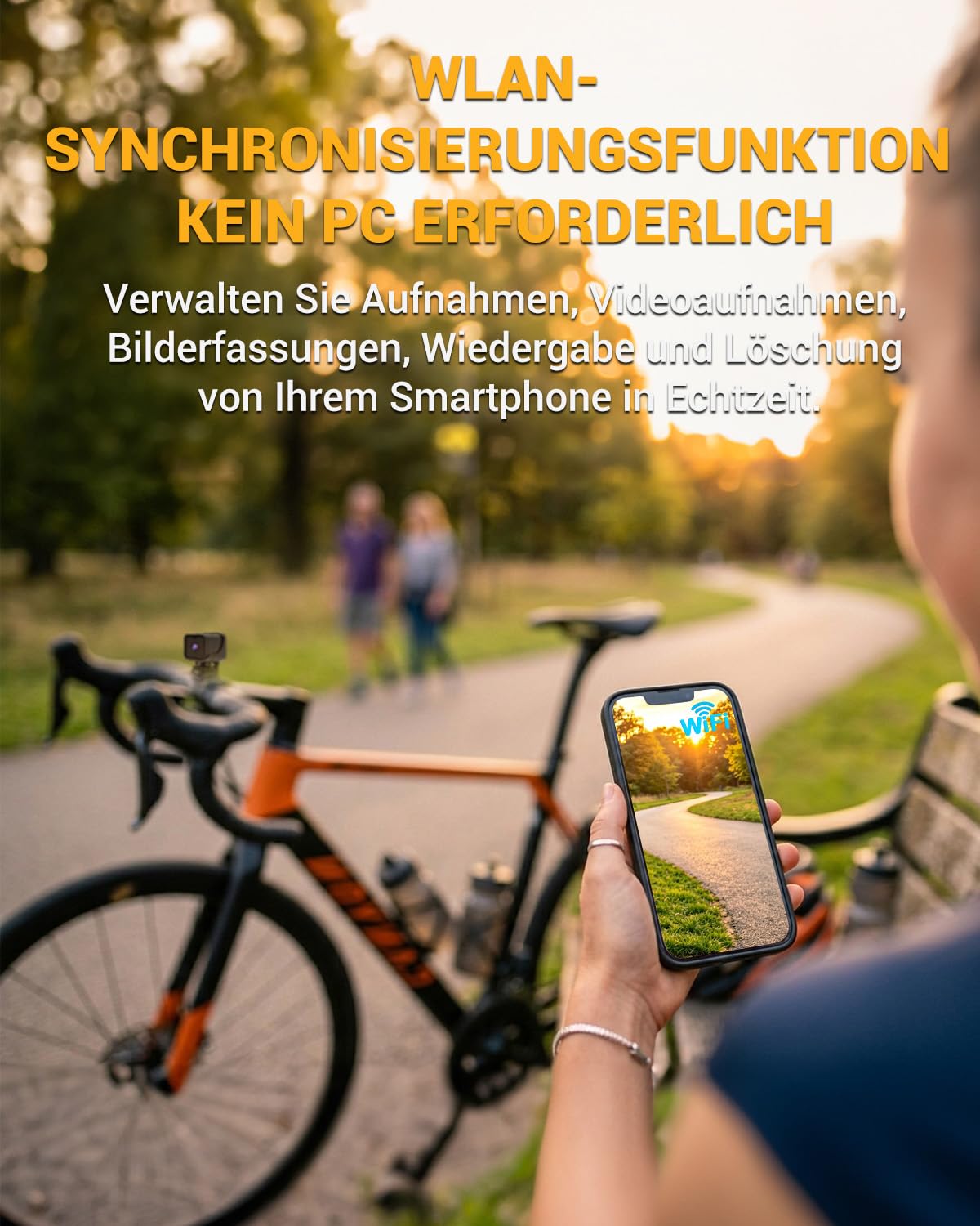 WLAN Action Kameras 120°Weitwinkel Sportkamera Mini Action Cam 1080P HD Dashcam Fahrrad für Helm und Fahrrad Mit Loop Aufzeichnung 64GB Speicherkarte Mit Halterungen