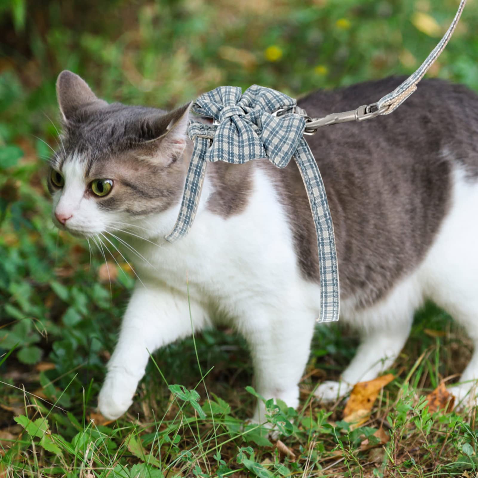 POPETPOP 4sets Pettorina Regolabile Per Gatti Con Guinzaglio Di Traction Leash Per Cani e Gattini Design Comfortevole e Stile Alla Moda Per Passeggiate Sicure