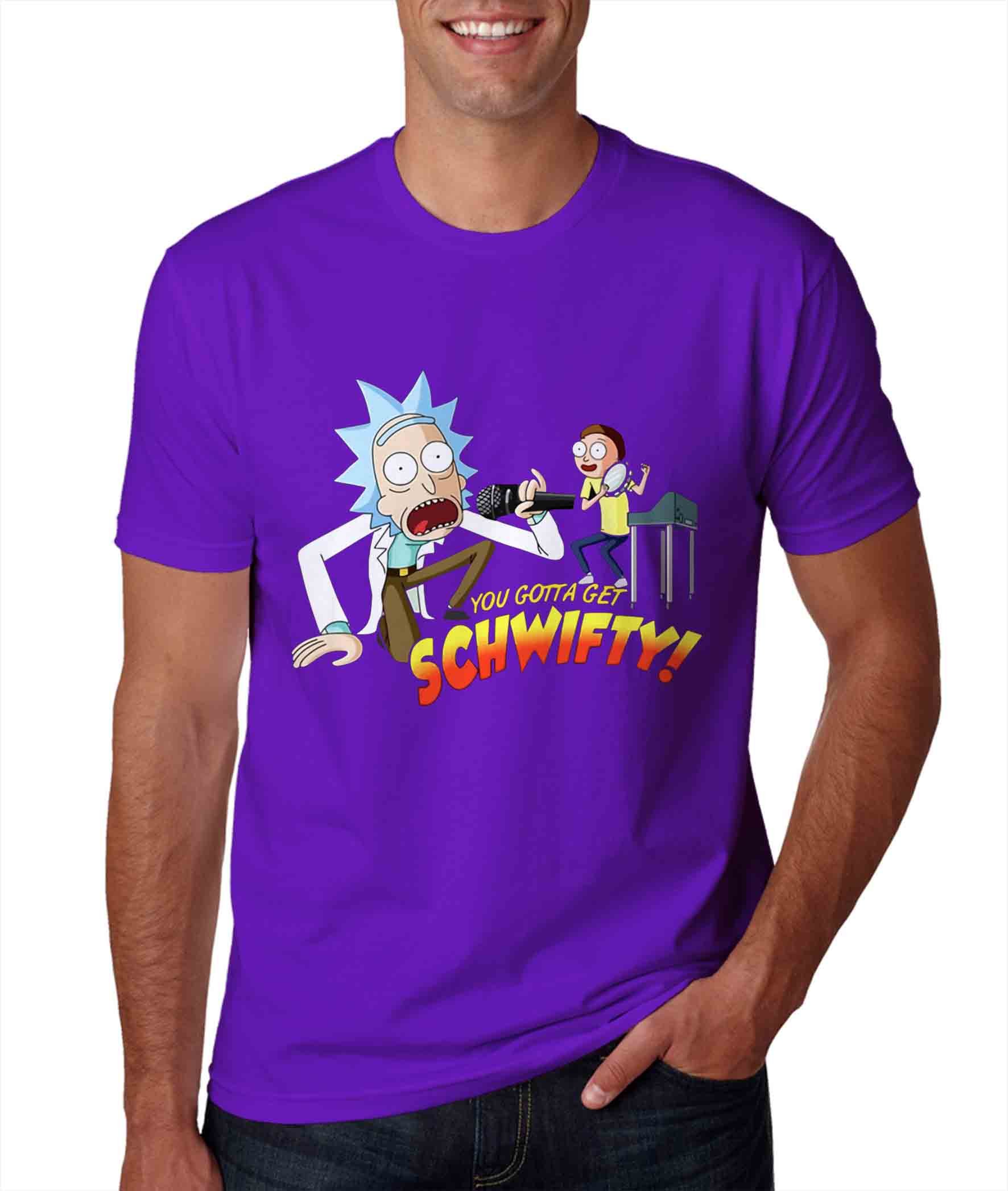 You Gotta Get Schwifty - Rick And Morty Purple Tshirt For Man L