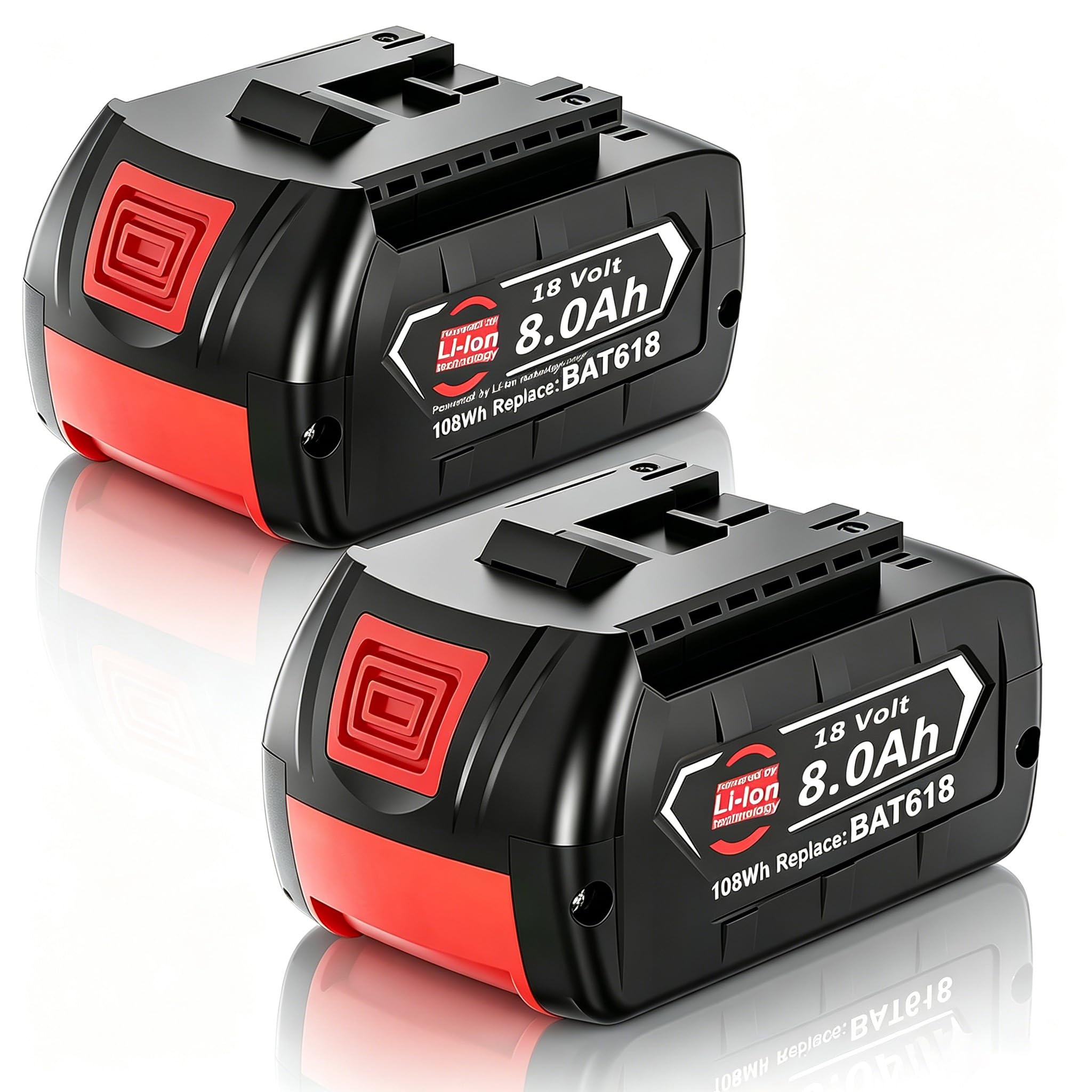 2 X 18V 8.0Ah GBA Ersatzakku für Ersatzakku für Bosch akku 18V BAT618 | Premium Li-Ionen Werkzeugakku für für Bosch Professional 18V System BAT618G BAT609 BAT609G BAT619 BAT619G BAT610 Ersatzteile