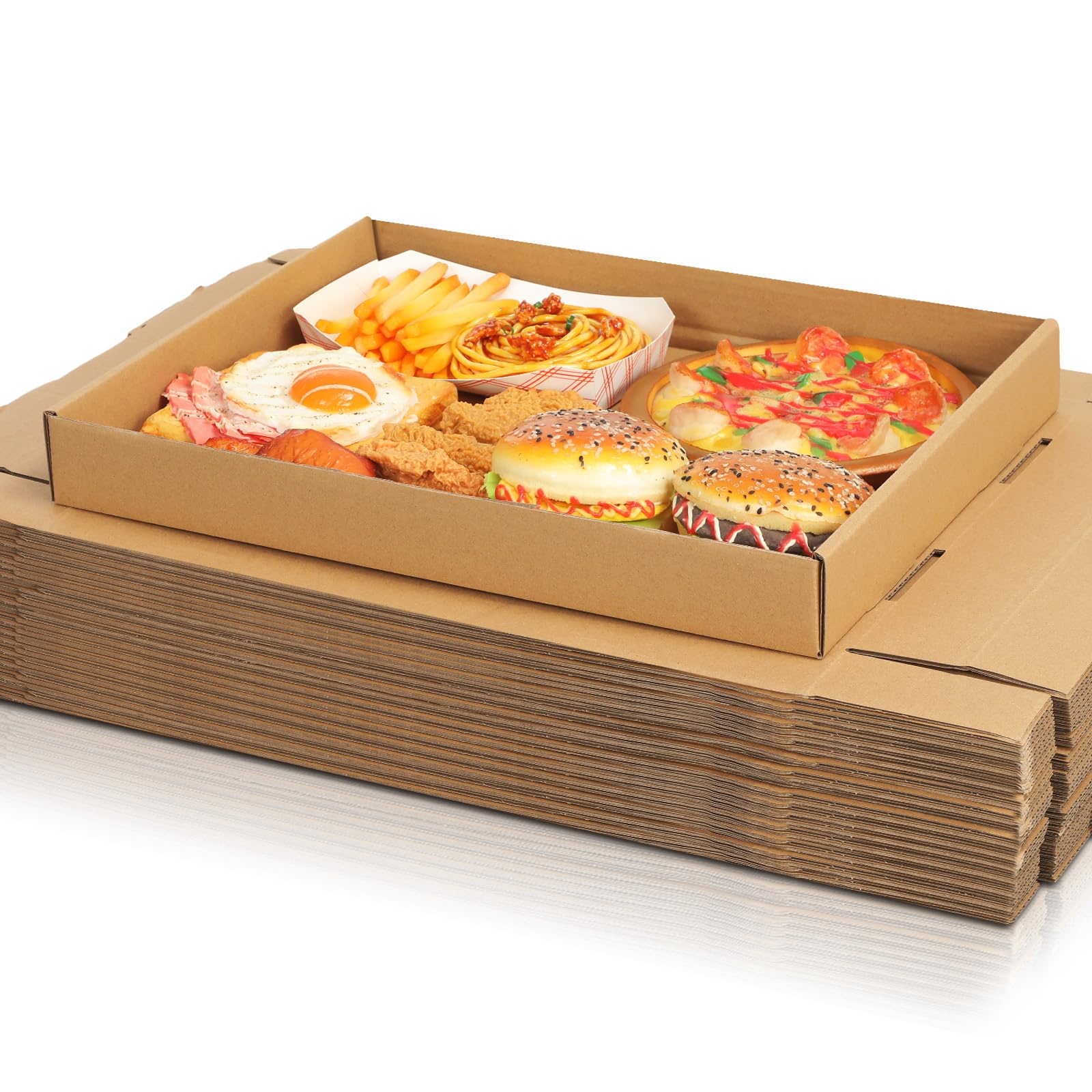 Maxdot 100 Stück Wellpappe, 38,1 x 30,5 x 4,4 cm, kleine und leichte Last, Umzugskartons, Großpackung für Pflanzen, Dosen, Flaschen, Verpackung, Lagerung, Transport, Büroorganisation