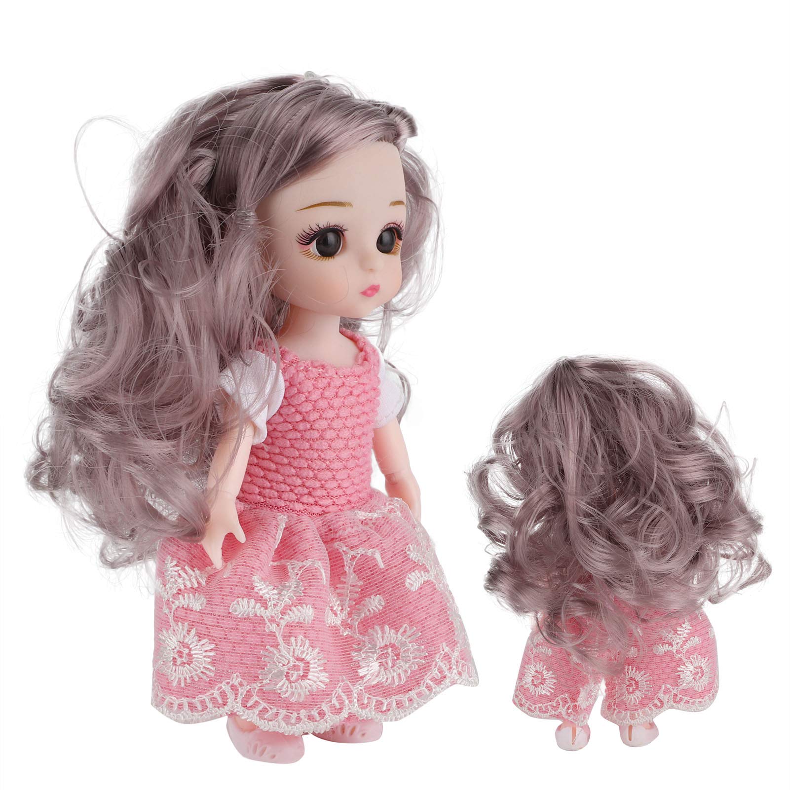 COHU Beautiful Doll Toy, Mini Doll Long Service Life Movable Joint Doll Charming Dress Up Doll Joints Is Moveable for Gift((Anqila))